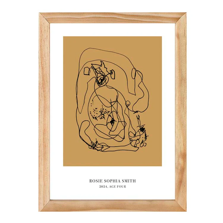 CUSTOM MINIMAL TURN YOUR KIDS ART INTO A PRINT MUSTARD - Image 7