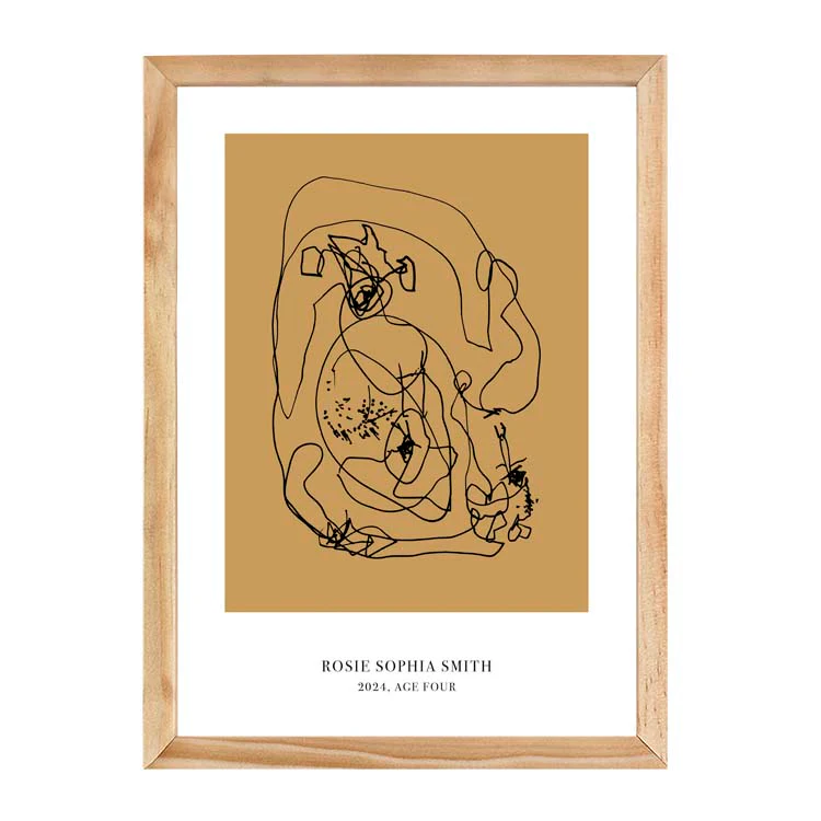 CUSTOM MINIMAL TURN YOUR KIDS ART INTO A PRINT MUSTARD - Image 9