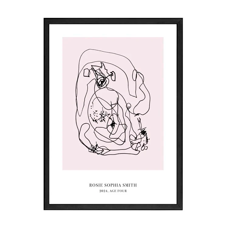 CUSTOM MINIMAL TURN YOUR KIDS ART INTO A PRINT PINK - Image 10
