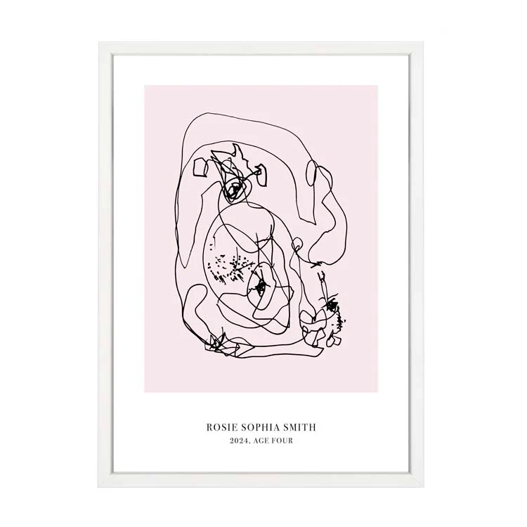 CUSTOM MINIMAL TURN YOUR KIDS ART INTO A PRINT PINK - Image 11