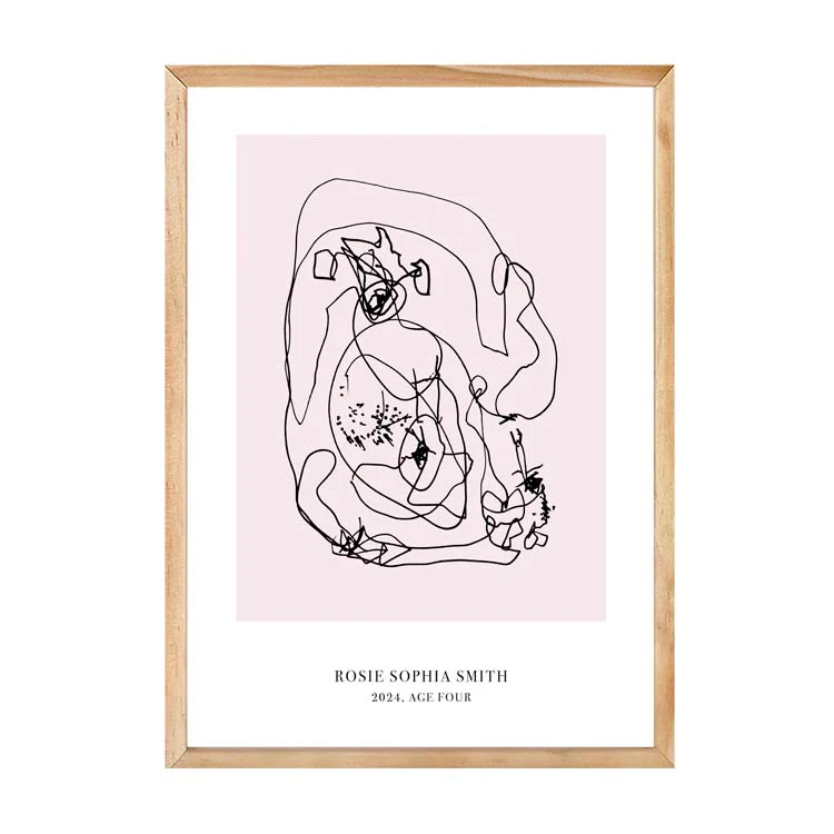 CUSTOM MINIMAL TURN YOUR KIDS ART INTO A PRINT PINK - Image 12