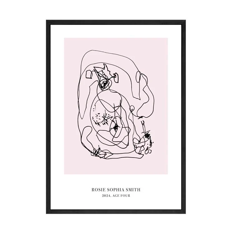 CUSTOM MINIMAL TURN YOUR KIDS ART INTO A PRINT PINK - Image 13