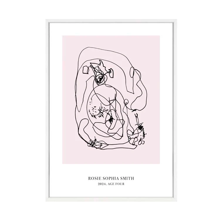 CUSTOM MINIMAL TURN YOUR KIDS ART INTO A PRINT PINK - Image 14