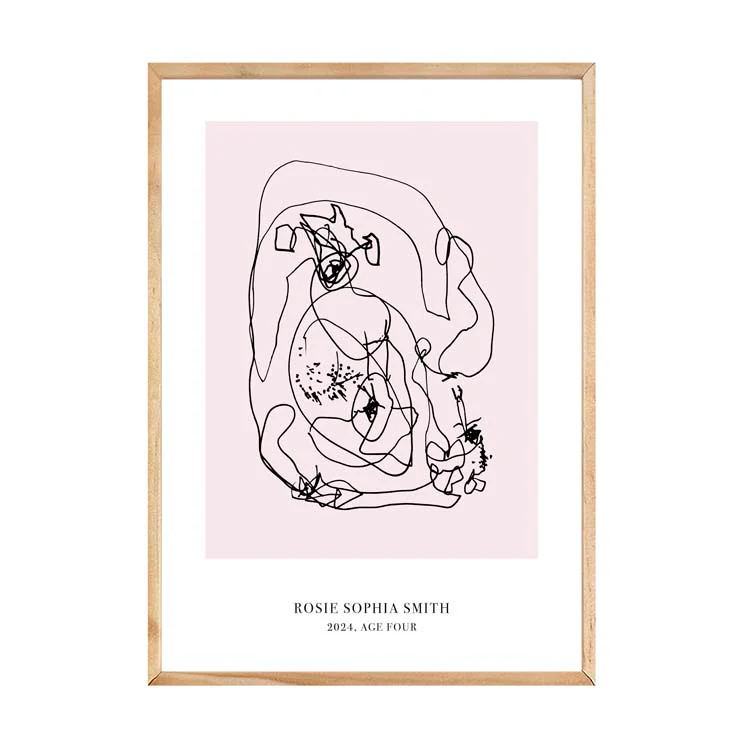 CUSTOM MINIMAL TURN YOUR KIDS ART INTO A PRINT PINK - Image 15