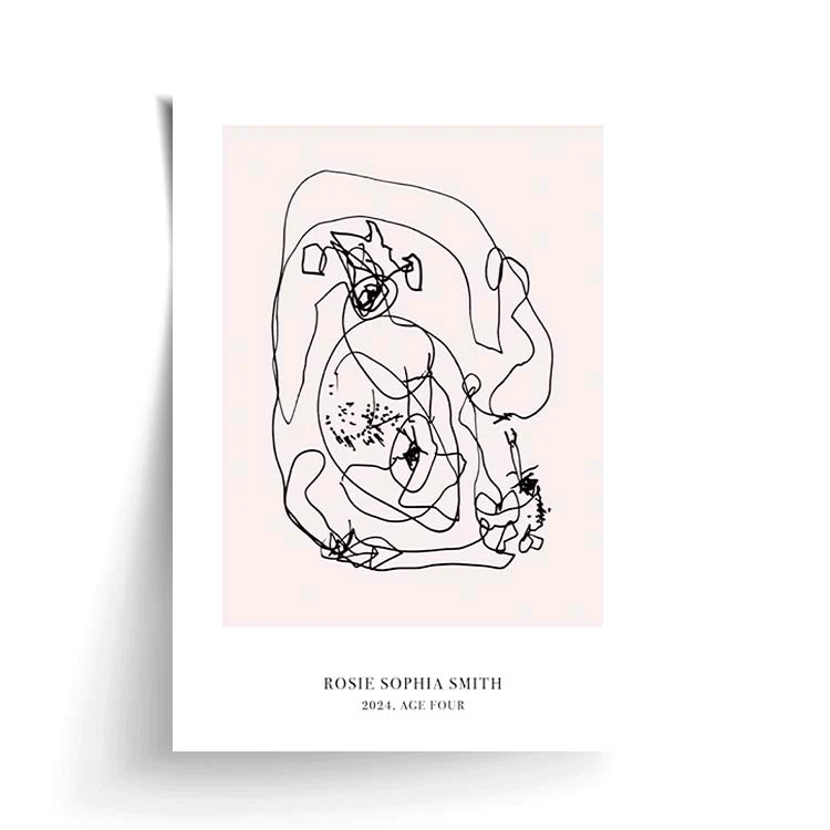 CUSTOM MINIMAL TURN YOUR KIDS ART INTO A PRINT PINK - Image 16