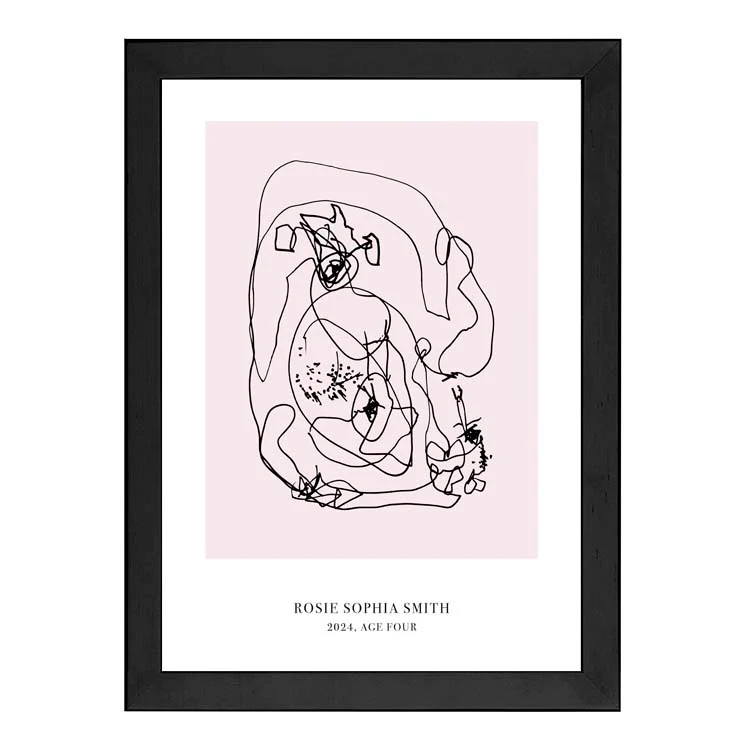 CUSTOM MINIMAL TURN YOUR KIDS ART INTO A PRINT PINK - Image 5