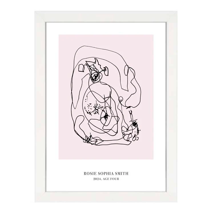 CUSTOM MINIMAL TURN YOUR KIDS ART INTO A PRINT PINK - Image 6