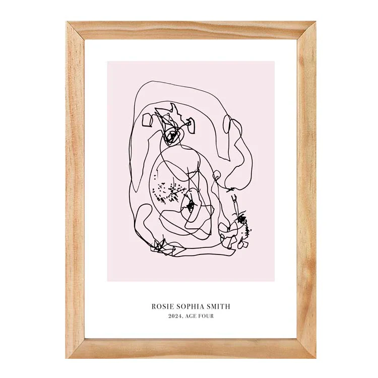 CUSTOM MINIMAL TURN YOUR KIDS ART INTO A PRINT PINK - Image 7