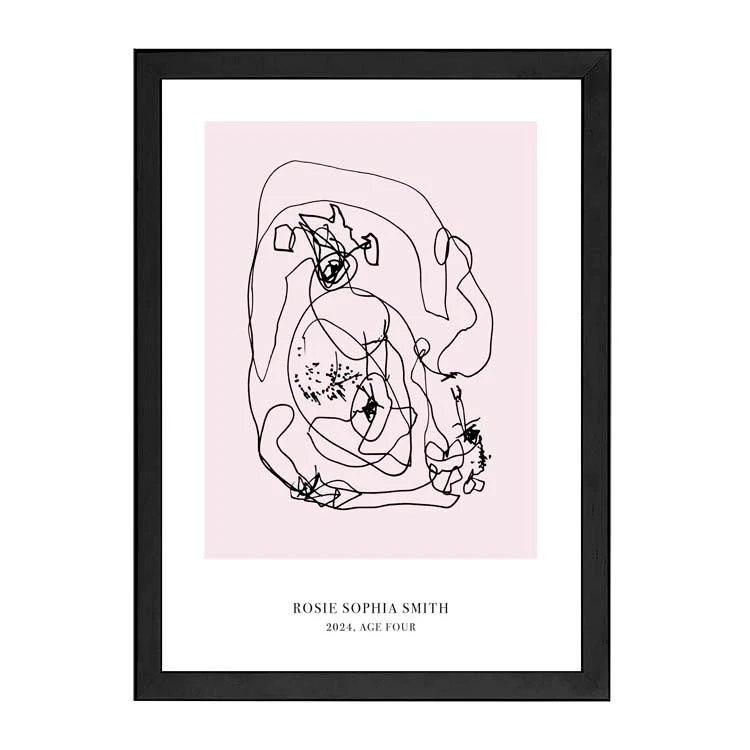 CUSTOM MINIMAL TURN YOUR KIDS ART INTO A PRINT PINK - Image 8