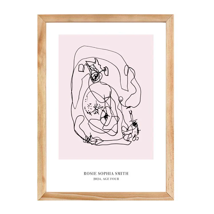 CUSTOM MINIMAL TURN YOUR KIDS ART INTO A PRINT PINK - Image 9