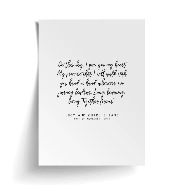 CUSTOM WEDDING VOWS PRINT - Image 16