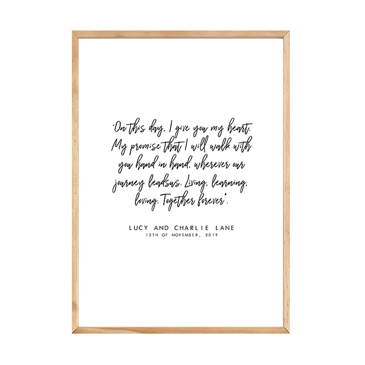 CUSTOM WEDDING VOWS PRINT - Image 8