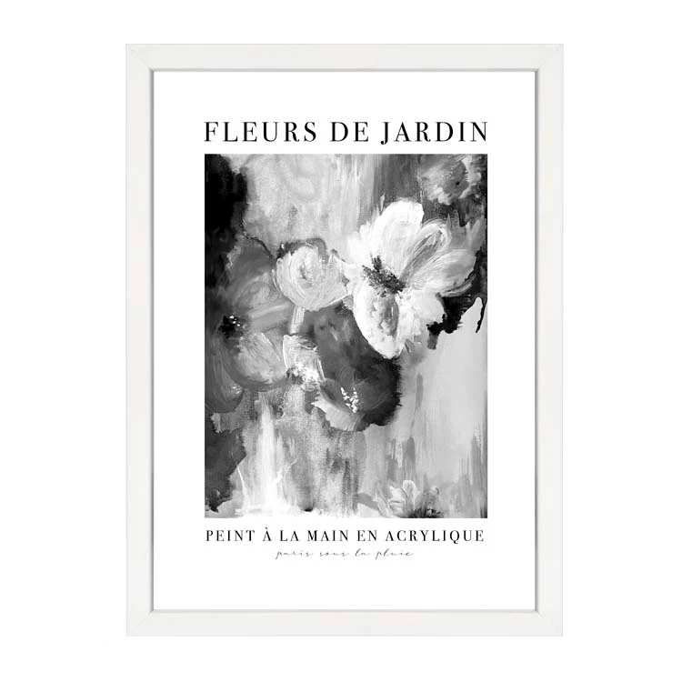 FLEURS DE JARDIN PRINT BLACK AND WHITE