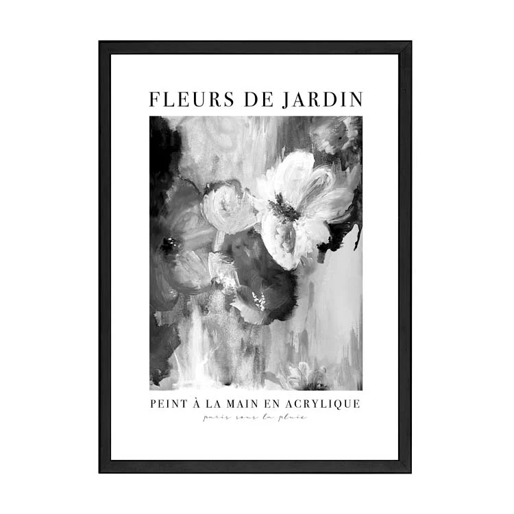 FLEURS DE JARDIN PRINT BLACK AND WHITE - Image 12