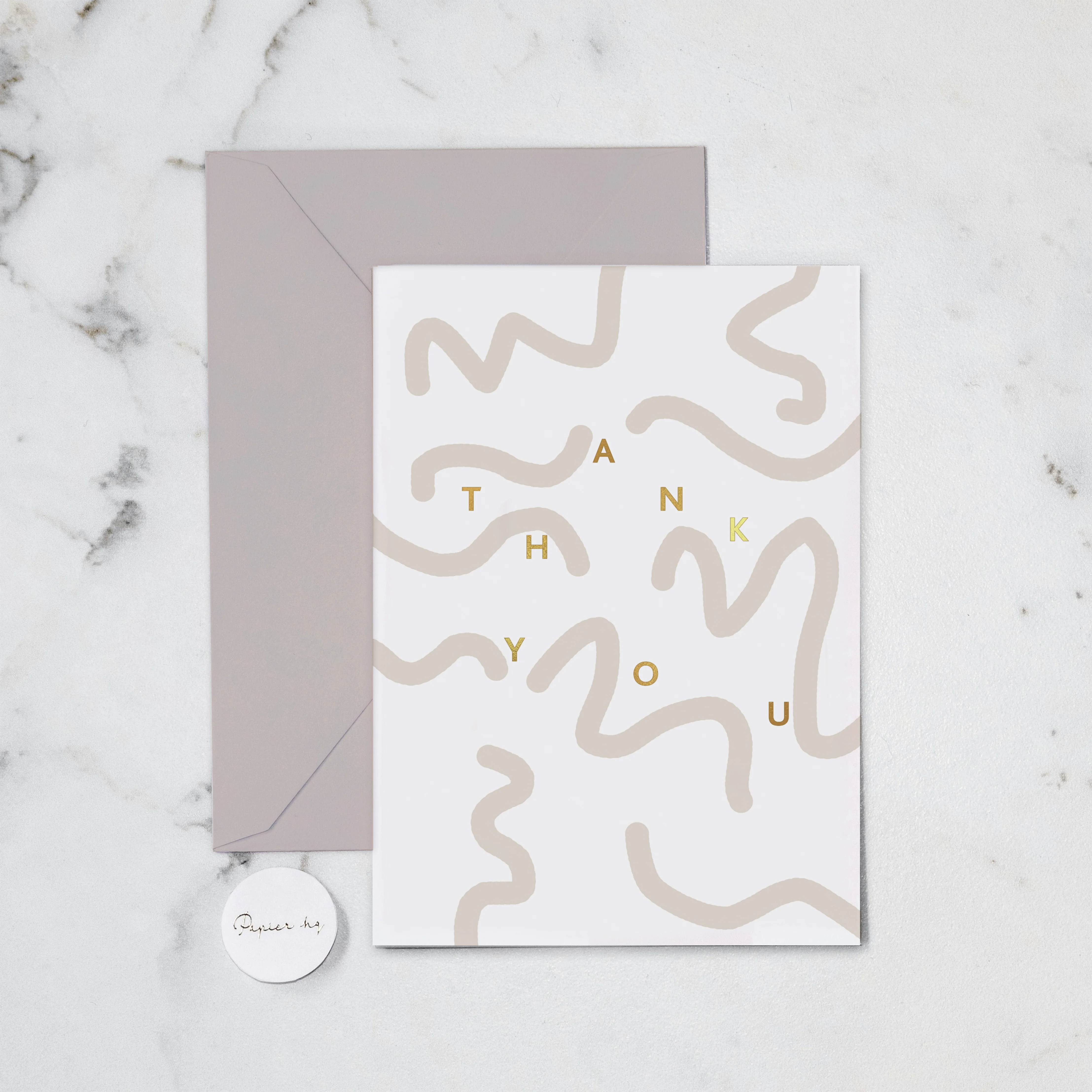 GOLD THANK YOU GREETING CARD