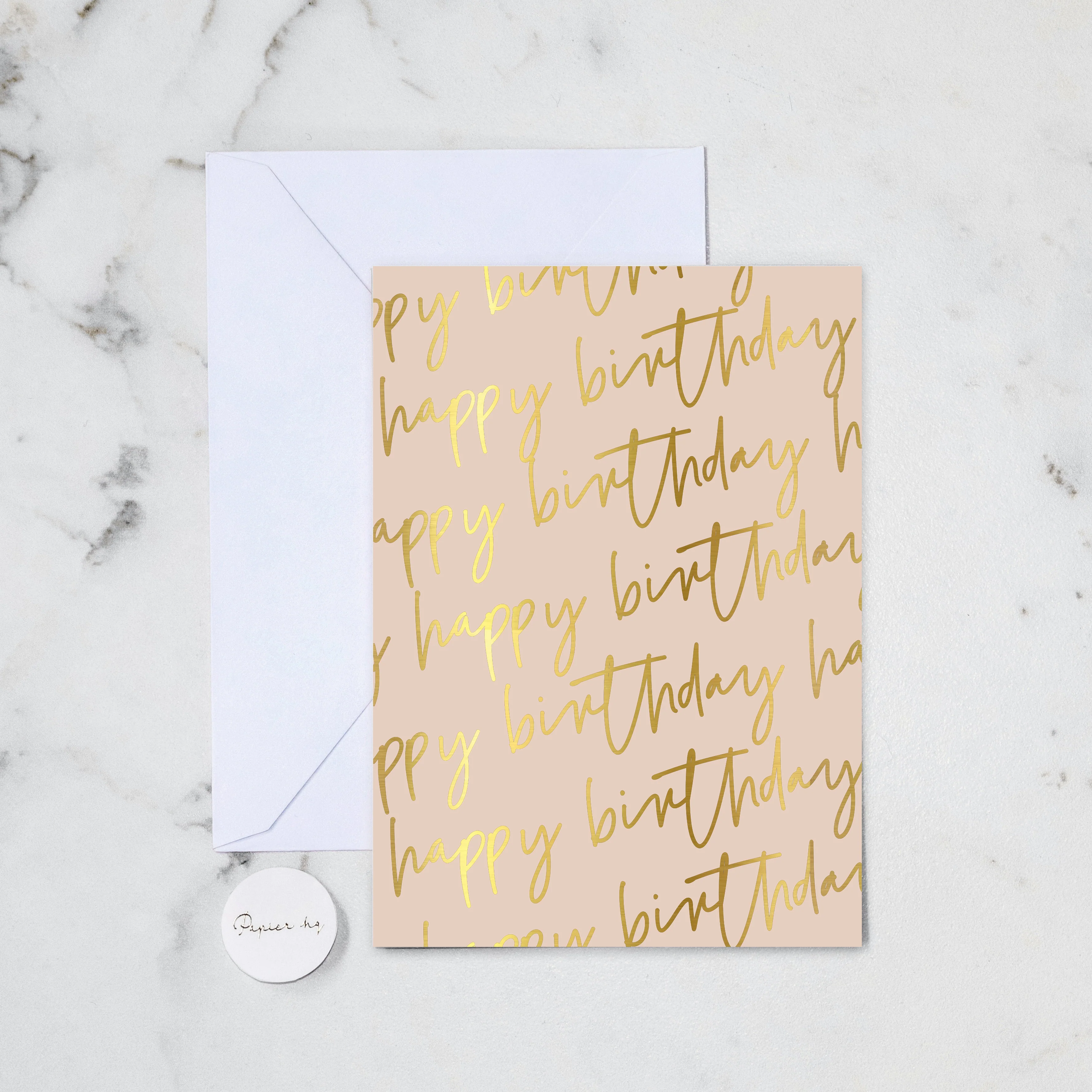 HAPPY BIRTHDAY BLUSH GREETING CARD