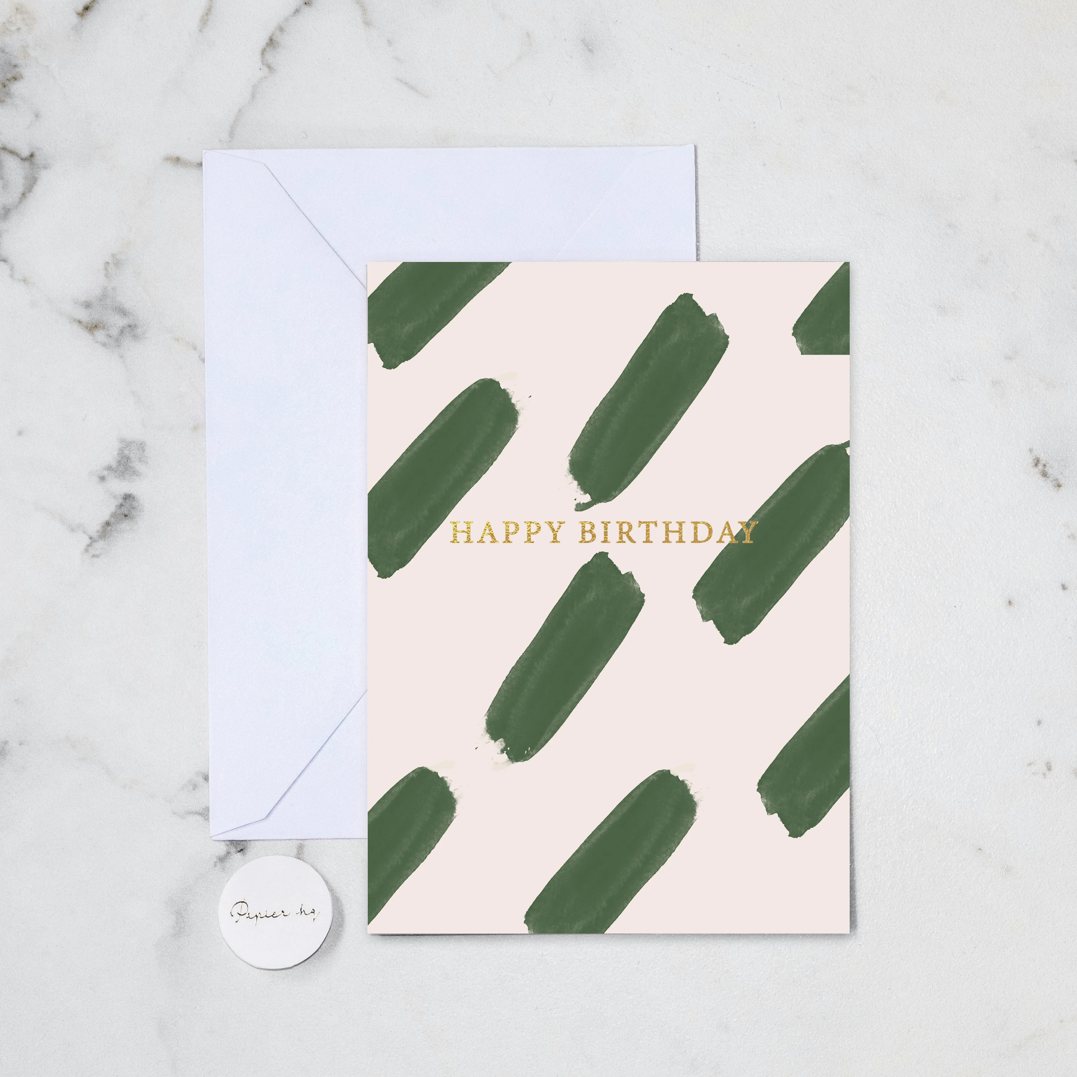 HAPPY BIRTHDAY GREEN GREETING CARD