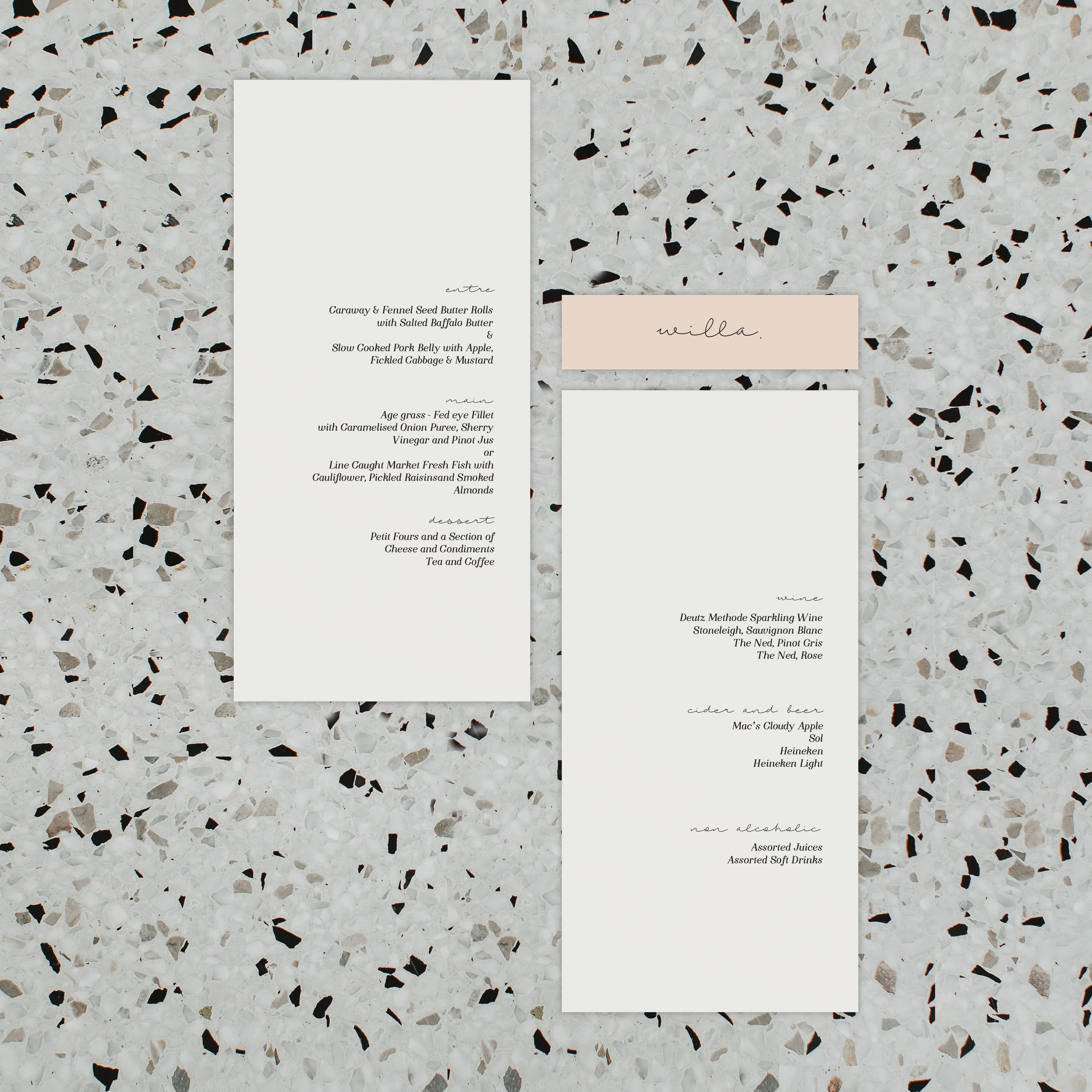LEMON DREAMS WEDDING MENU & PLACE NAME SET - Image 2