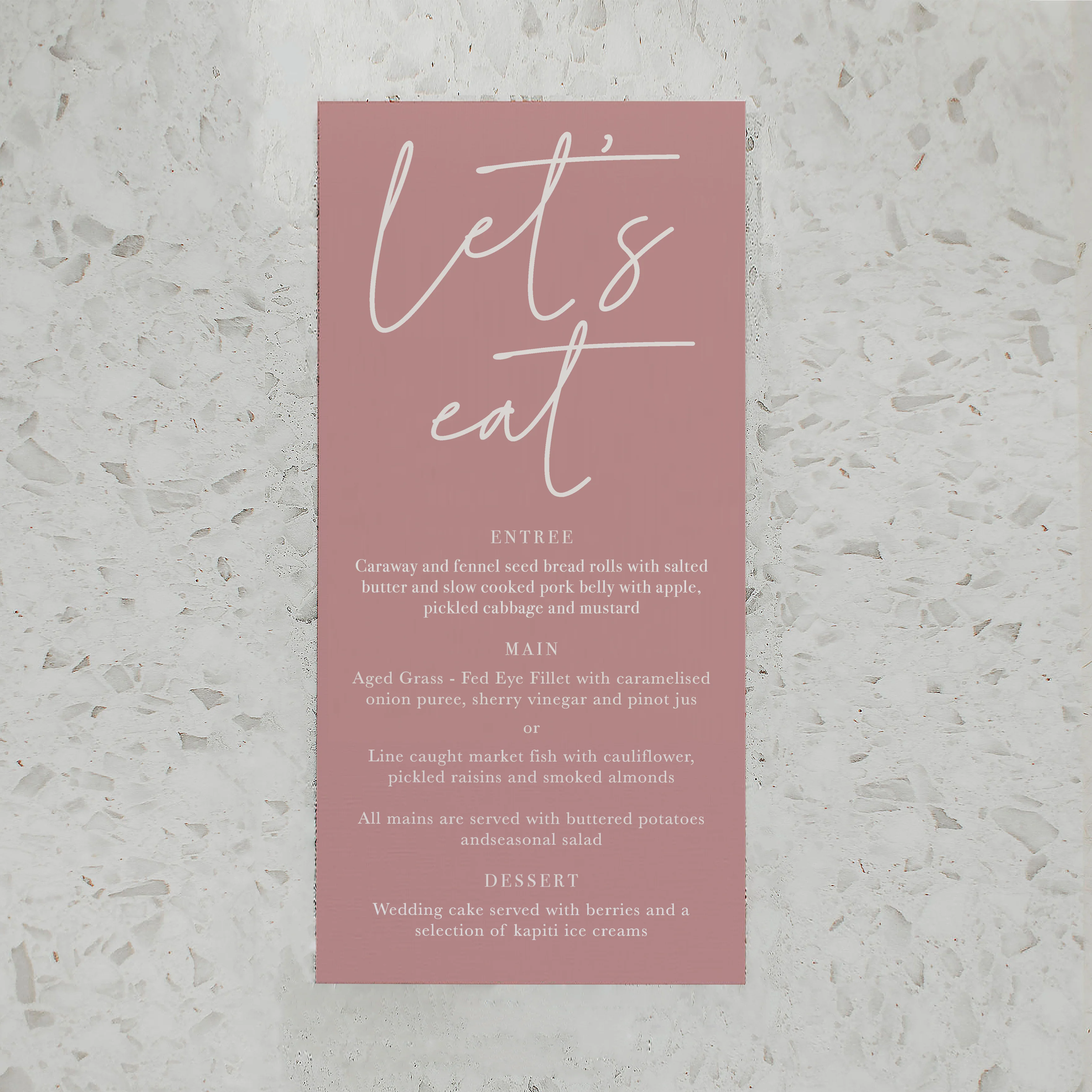 CALLIGRAPHY WEDDING MENU PINK - Image 2