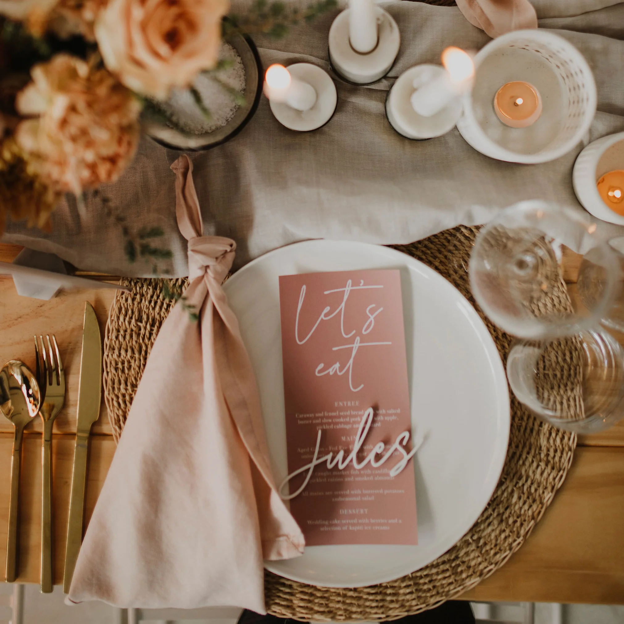 CALLIGRAPHY WEDDING MENU PINK - Image 3