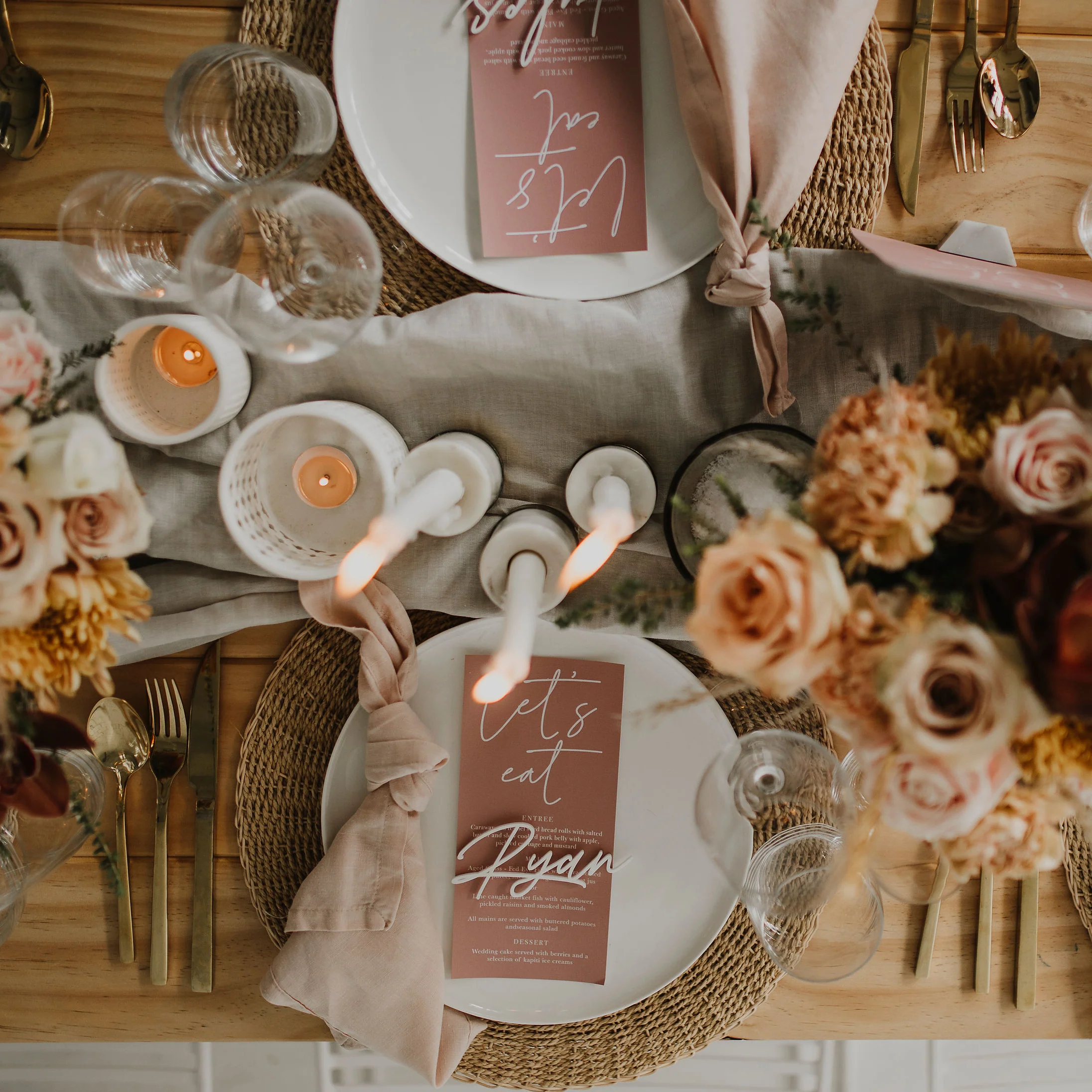 CALLIGRAPHY WEDDING MENU PINK - Image 4