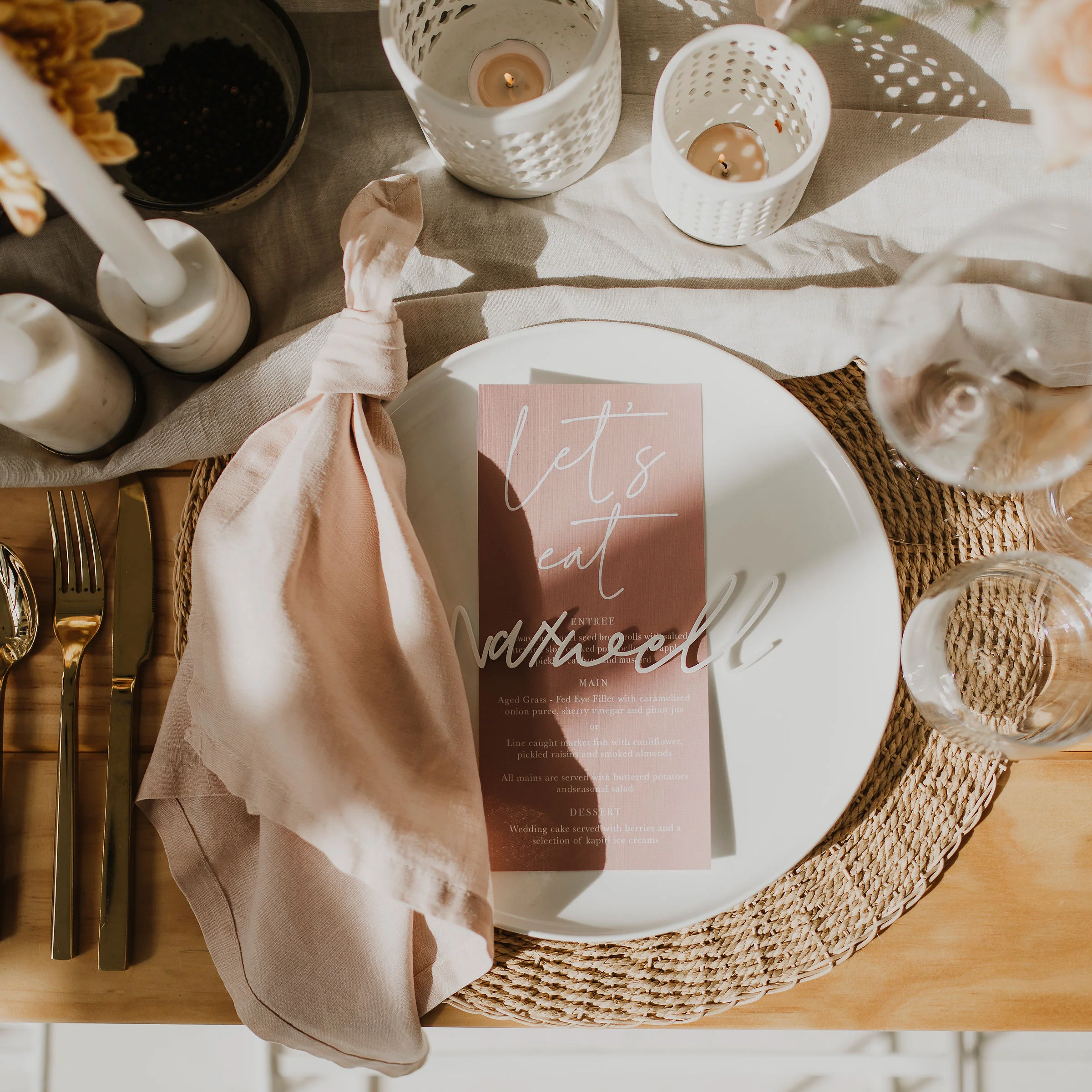 CALLIGRAPHY WEDDING MENU PINK - Image 6