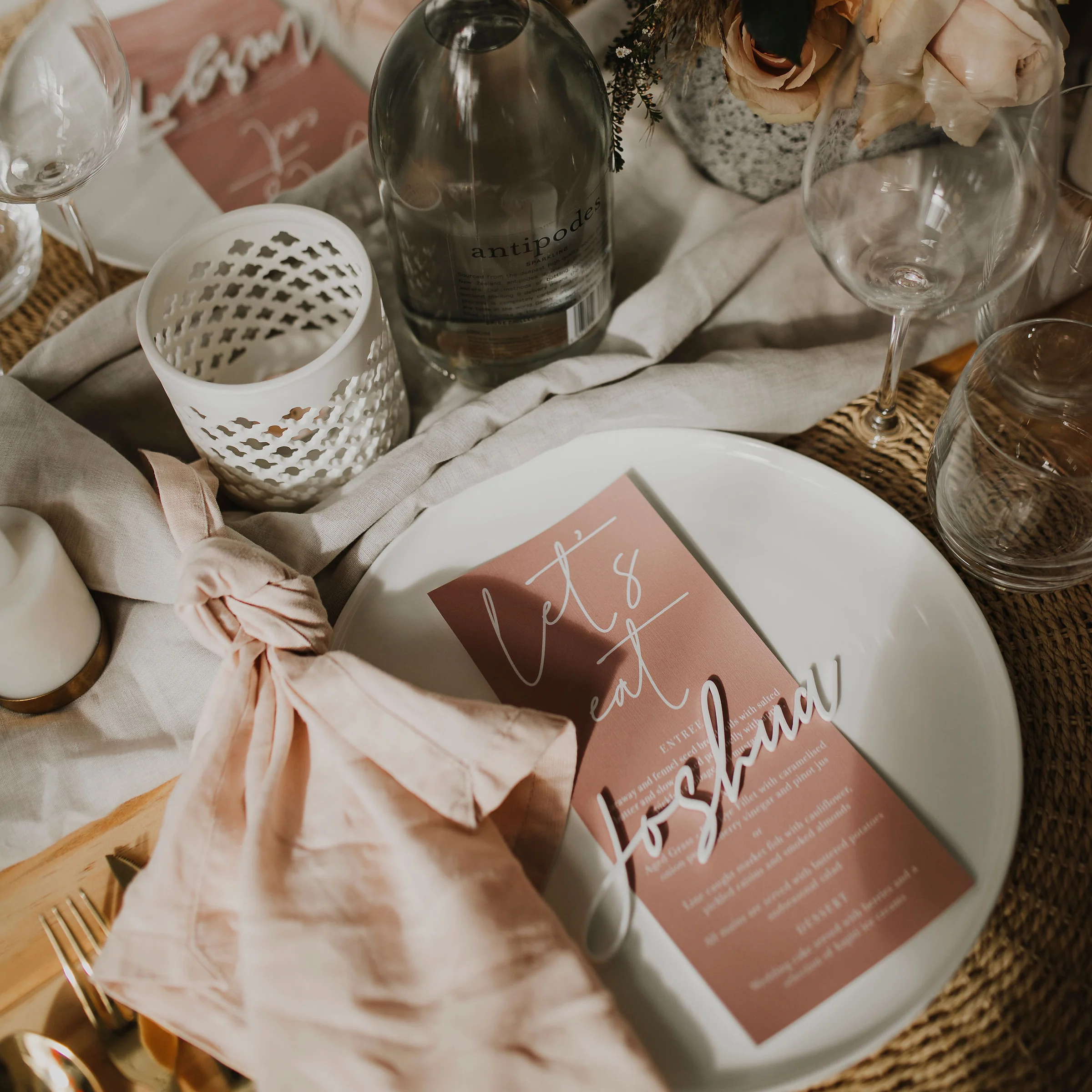 CALLIGRAPHY WEDDING MENU PINK - Image 7