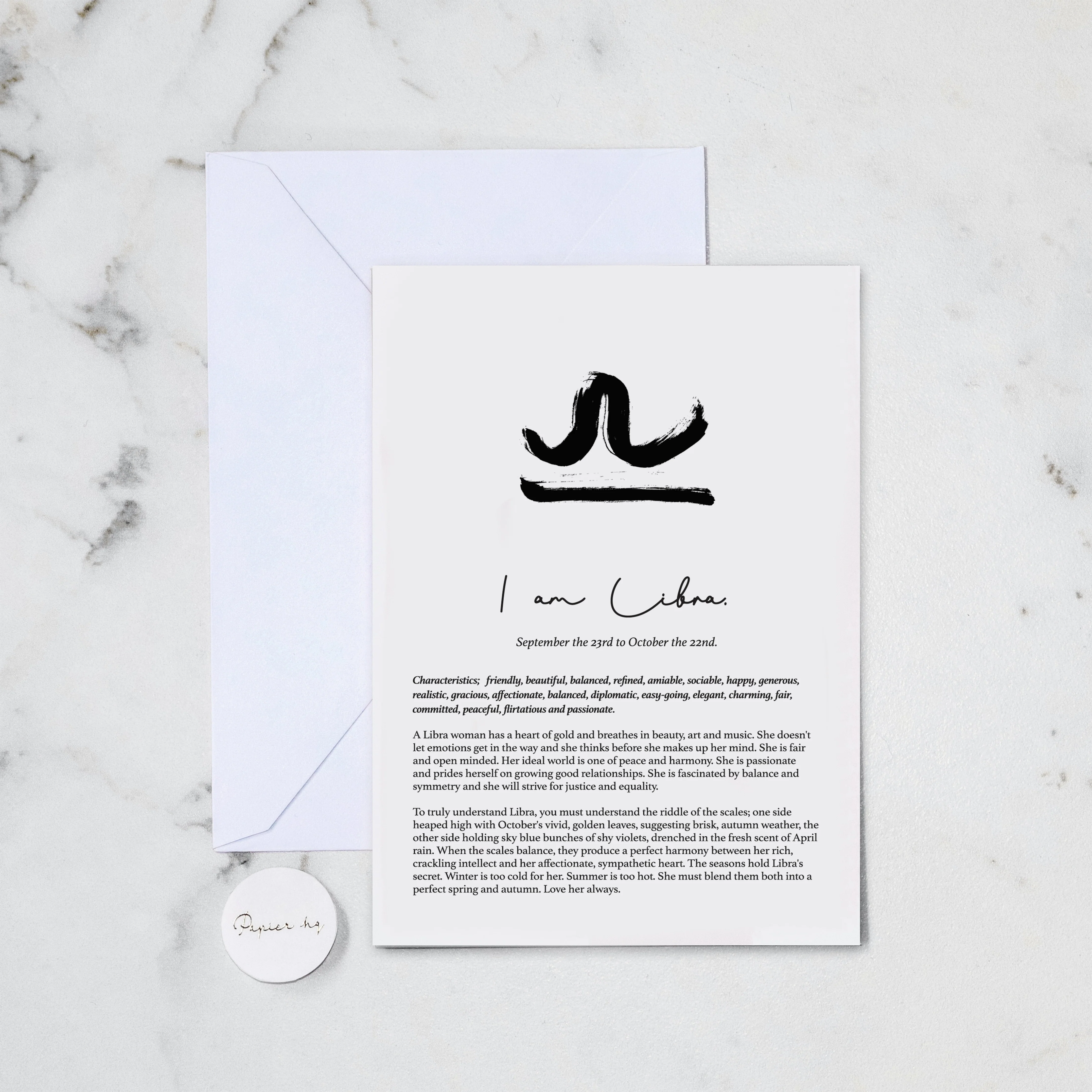 LIBRA GREETING CARD