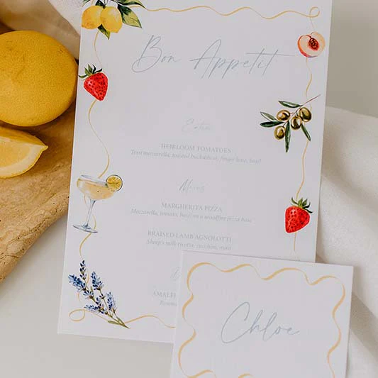 'LIMONE' MENU & PLACE NAME SET - Image 2