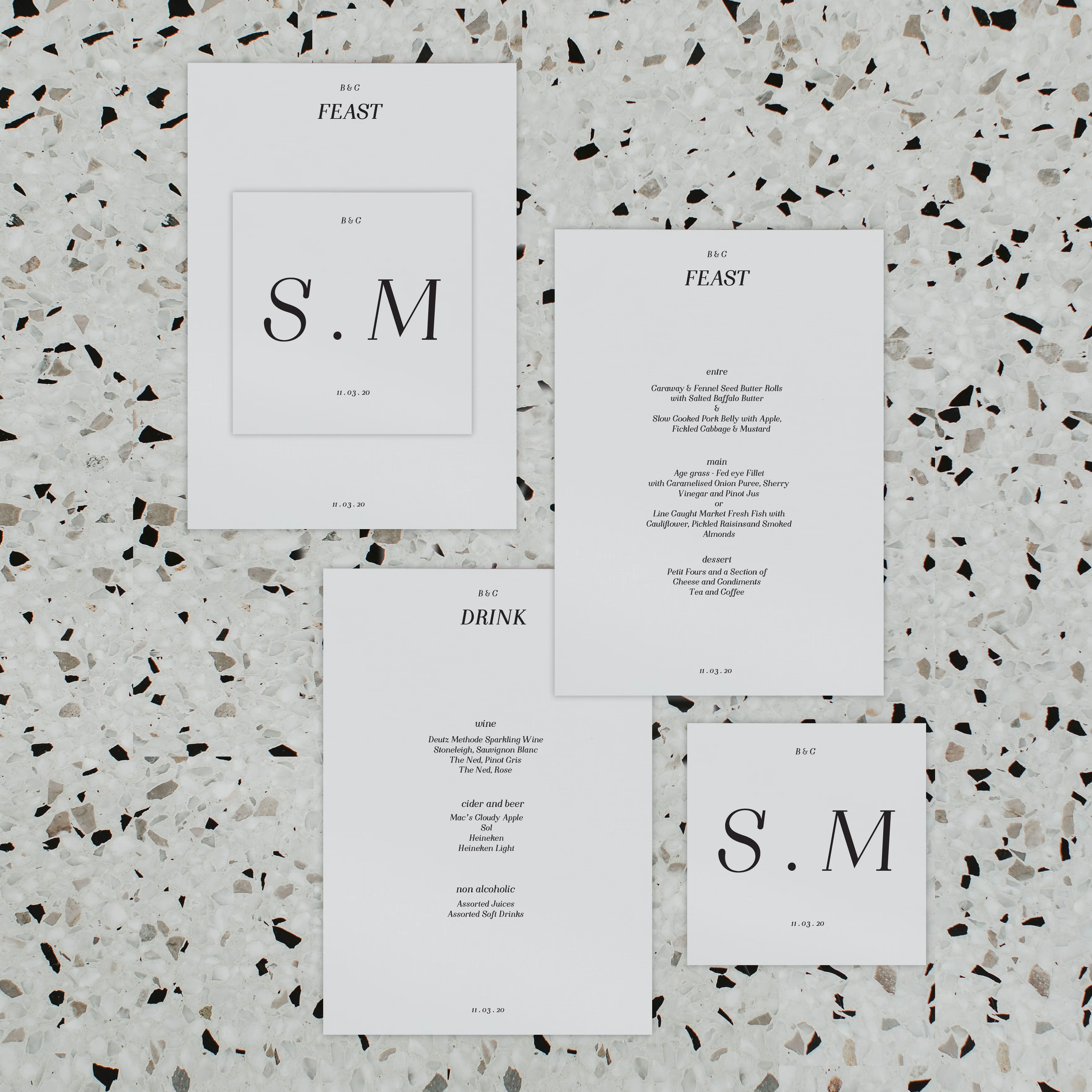 MAGGIE WEDDING MENU & PLACE NAME SET - Image 2