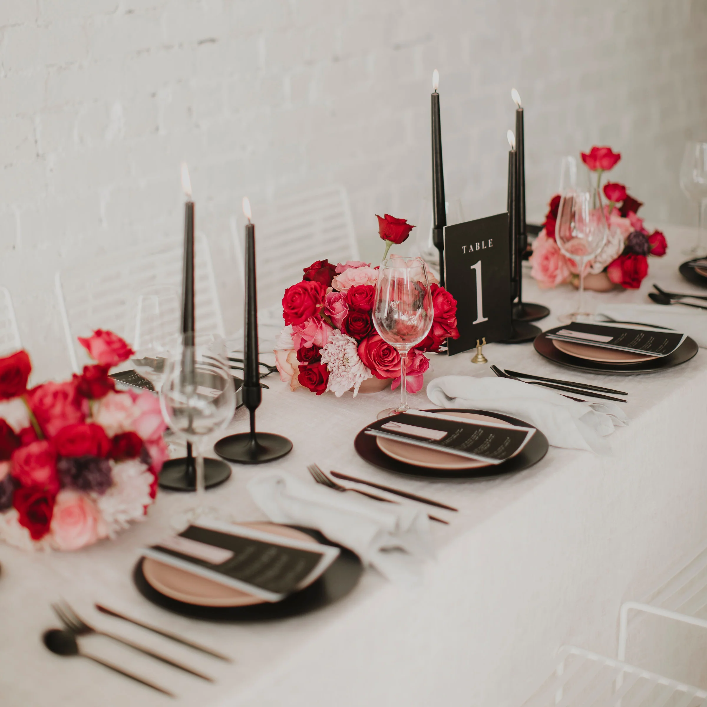 MINIMALIST WEDDING INVITE SET BLACK / PINK - Image 3