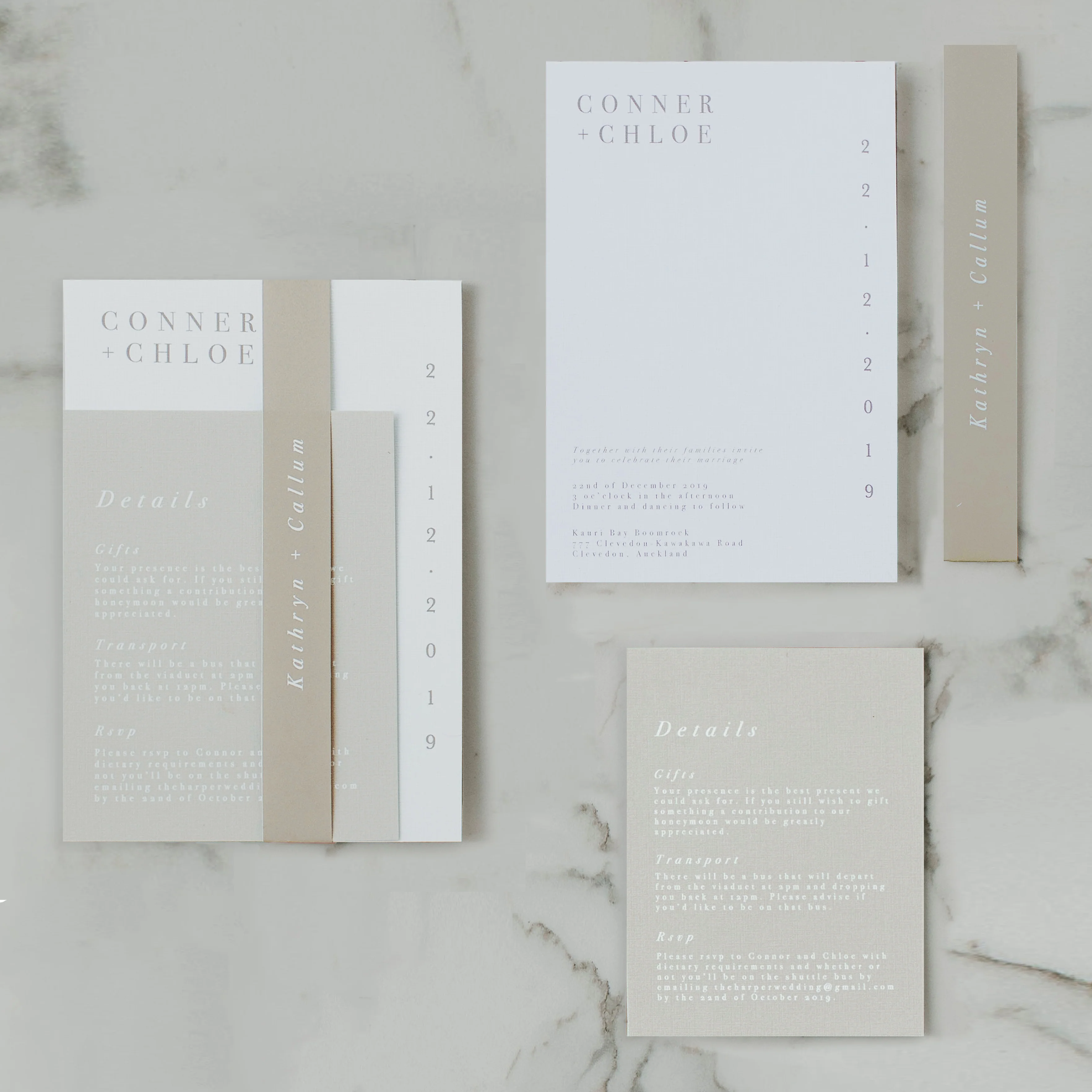 MINIMALIST WEDDING INVITE SET NATURAL - Image 2