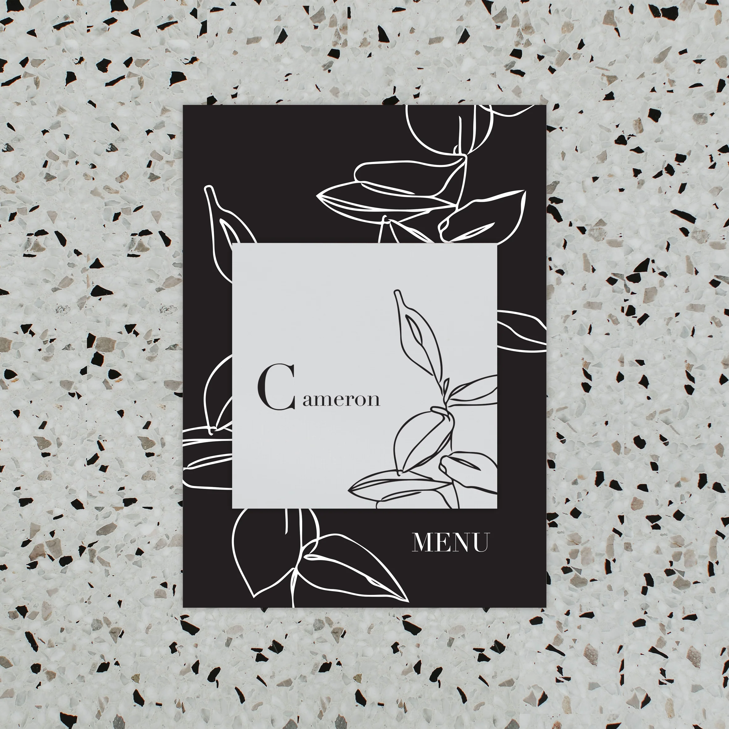 NOIR WEDDING MENU & PLACE NAME SET - Image 3