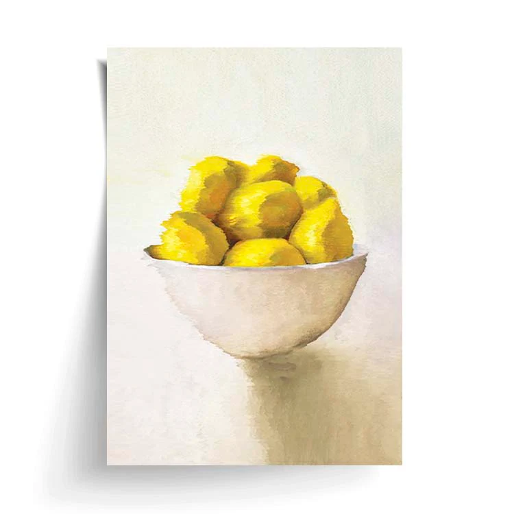 PAINTED BOWL OF LEMONS PRINT - Image 7