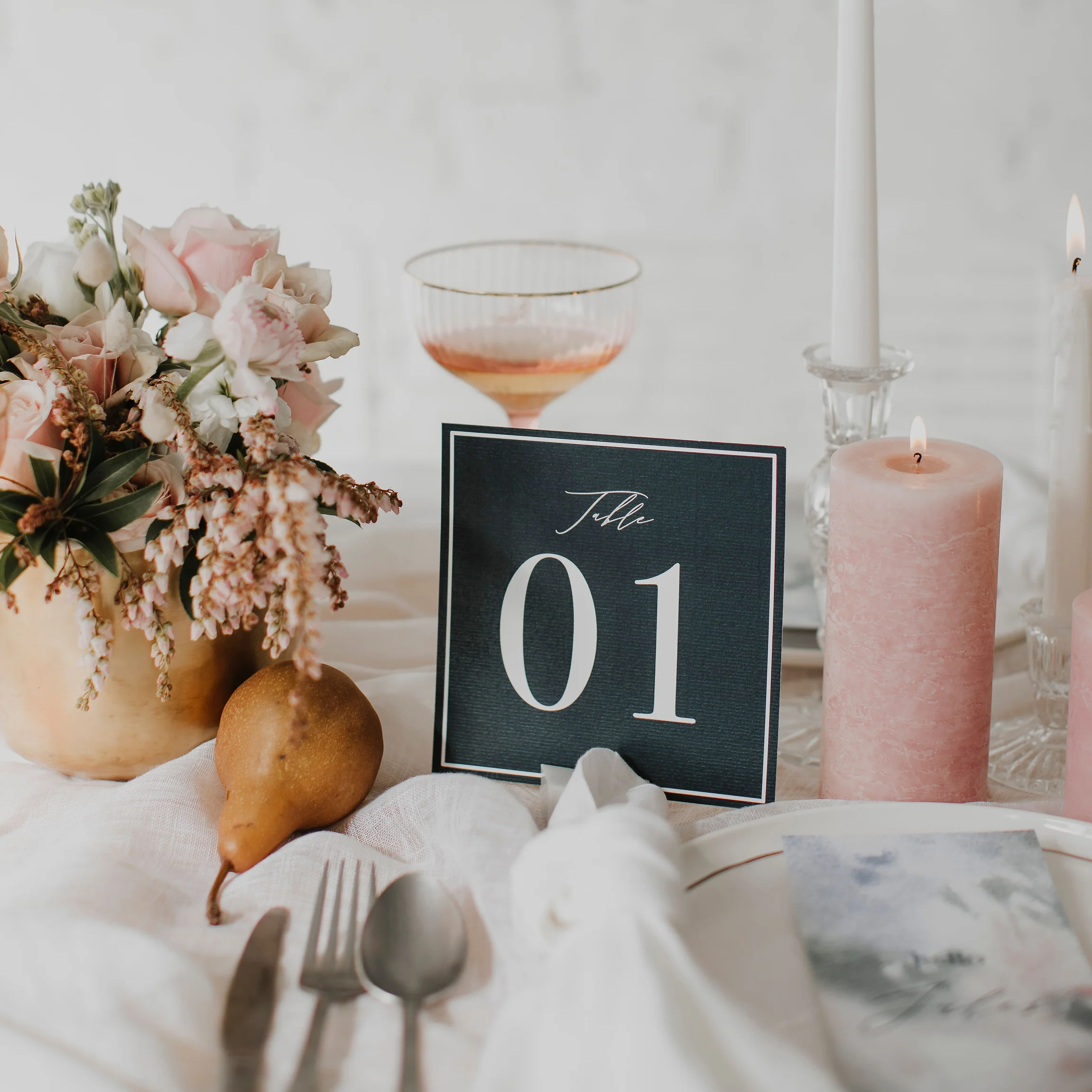 PAINTED WATERCOLOUR TABLE NUMBER NAVY