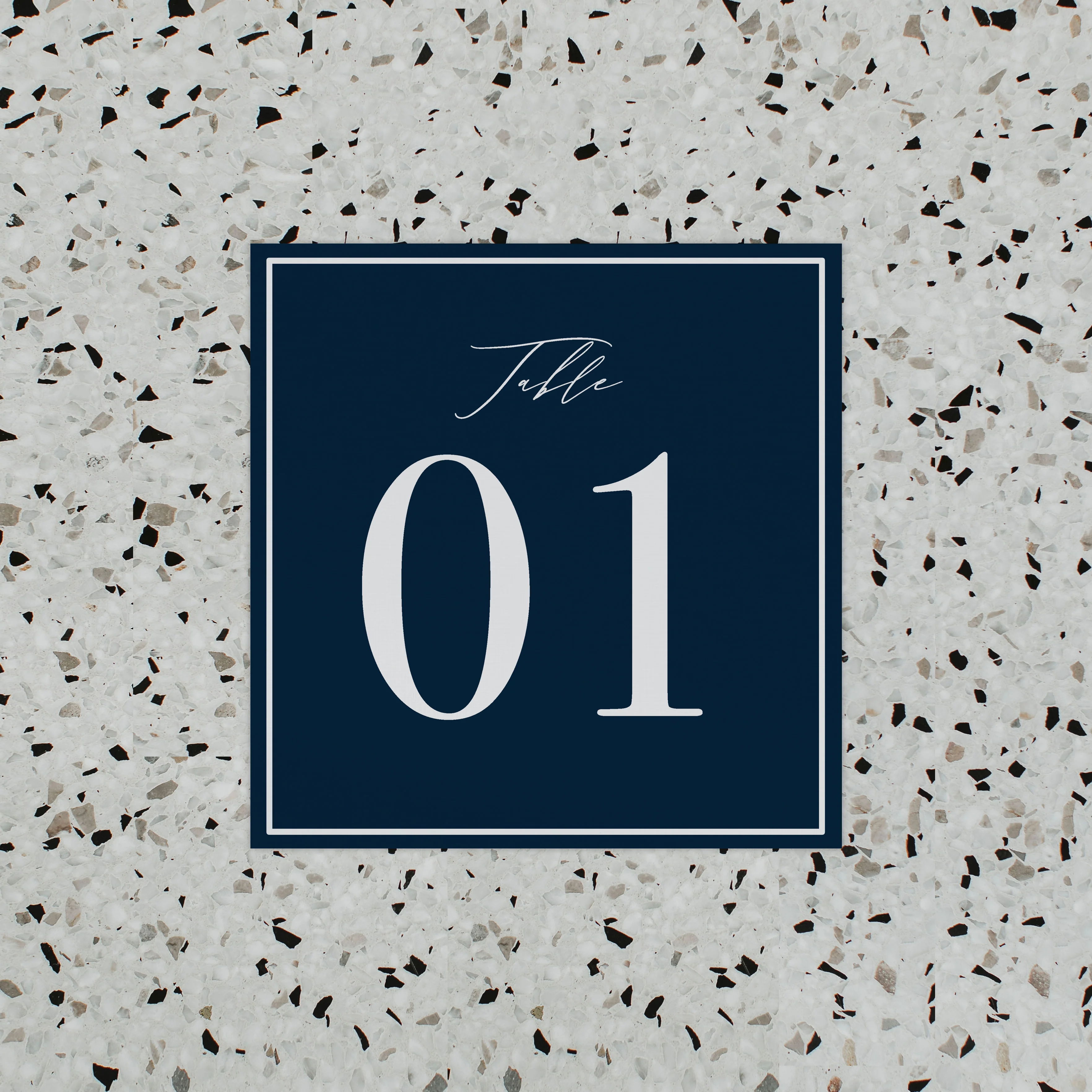 PAINTED WATERCOLOUR TABLE NUMBER NAVY - Image 2