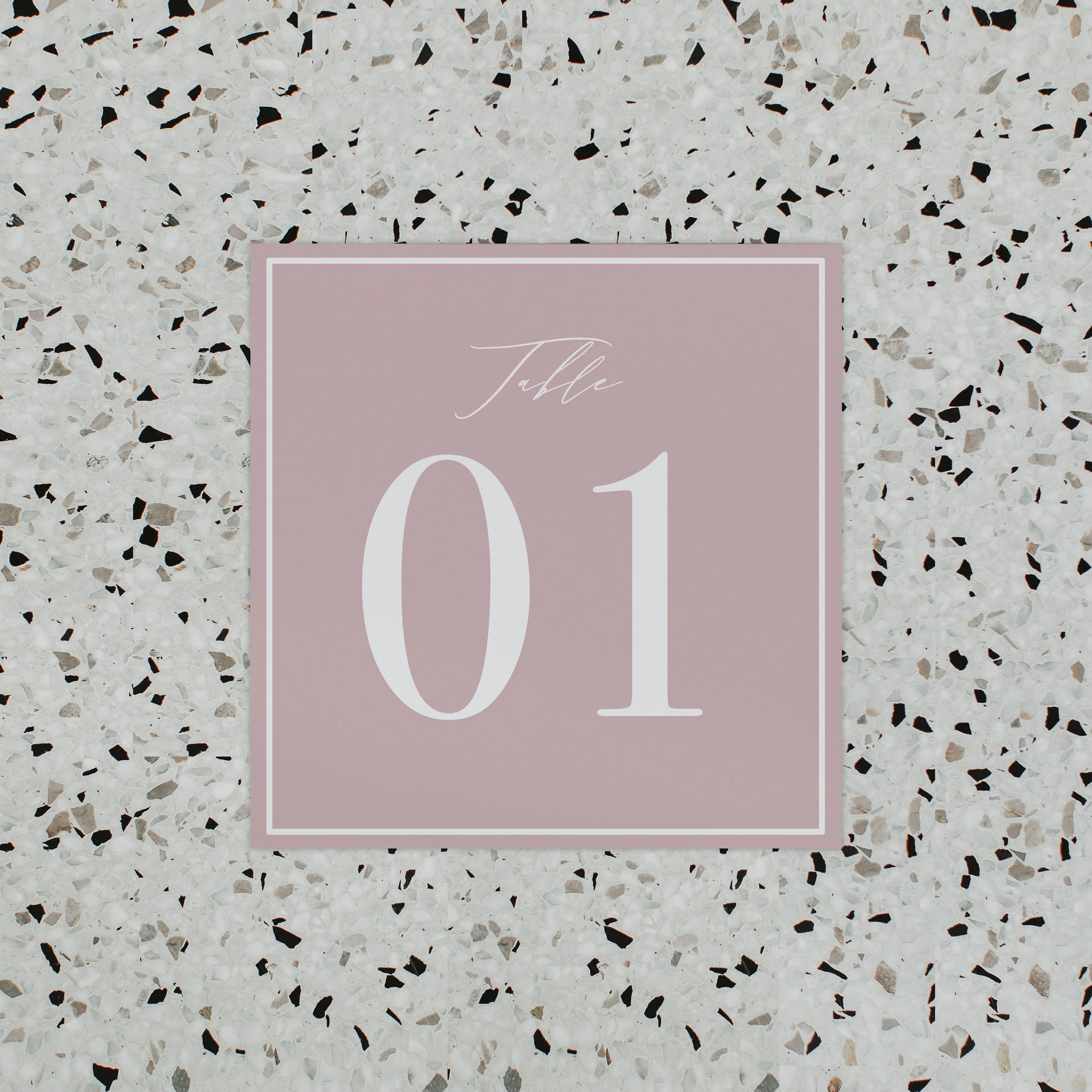 PAINTED WATERCOLOUR TABLE NUMBER PINK - Image 2