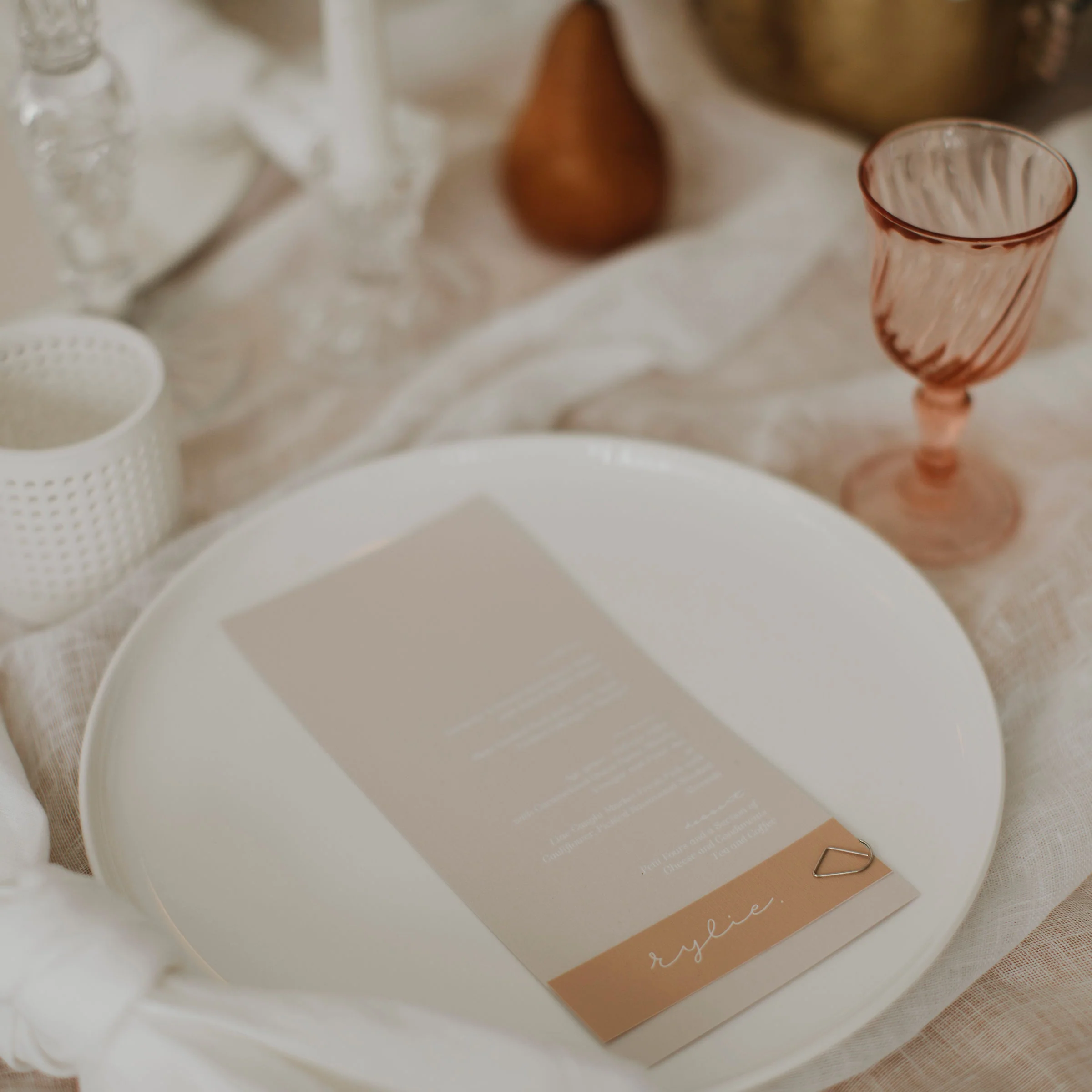 PEACH DREAMS WEDDING MENU & PLACE NAME SET