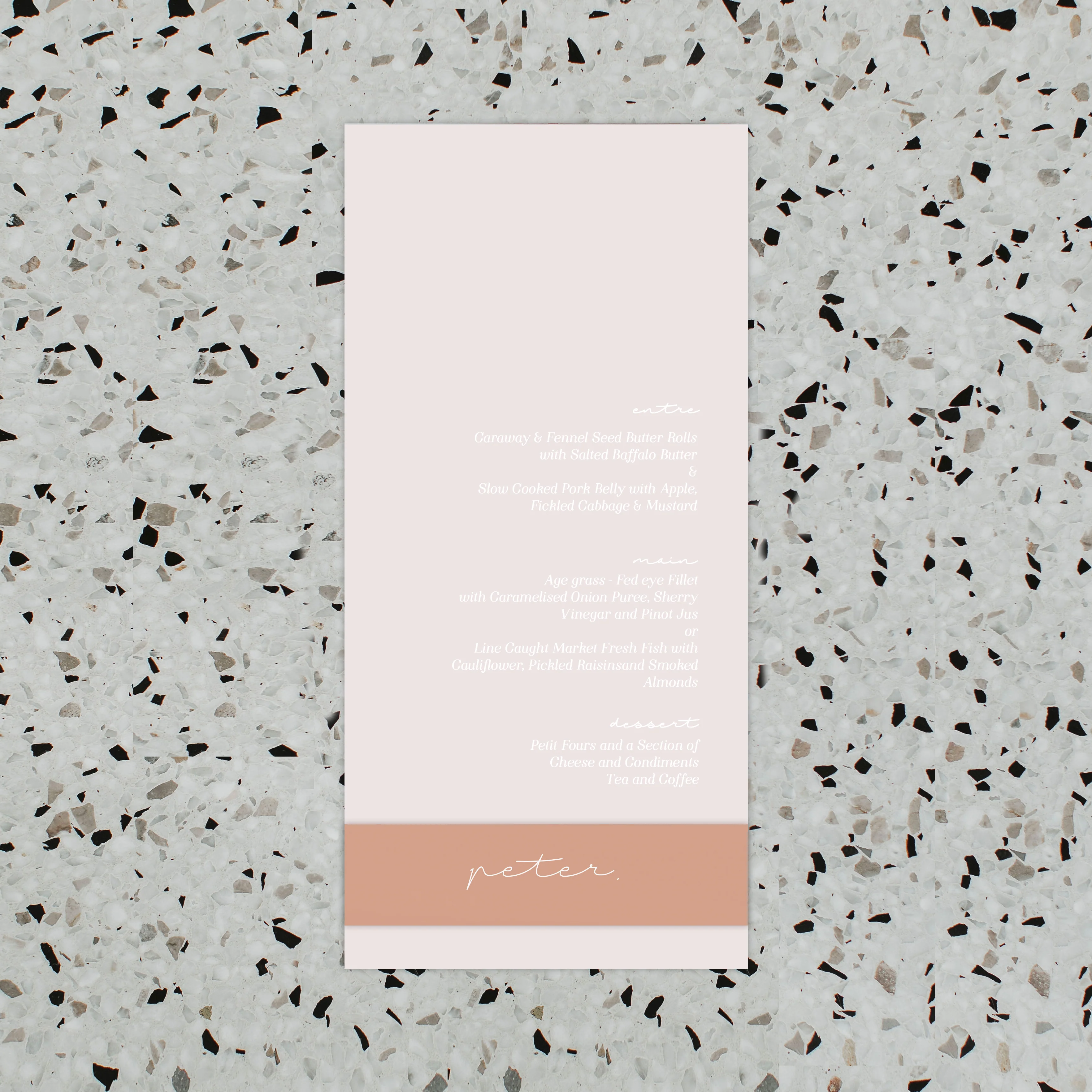 PEACH DREAMS WEDDING MENU & PLACE NAME SET - Image 2