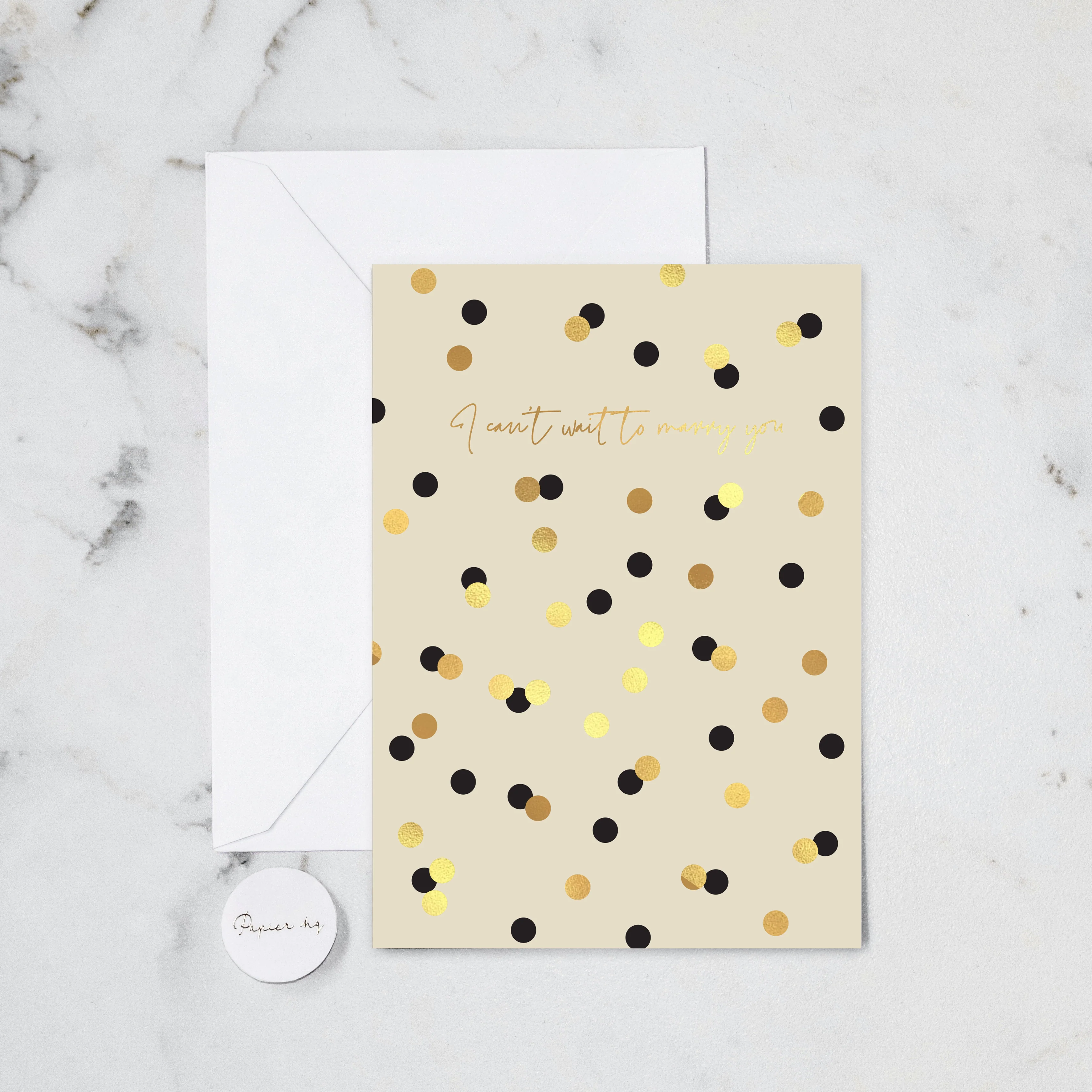 POLKA DOT MARRY YOU GREETING CARD