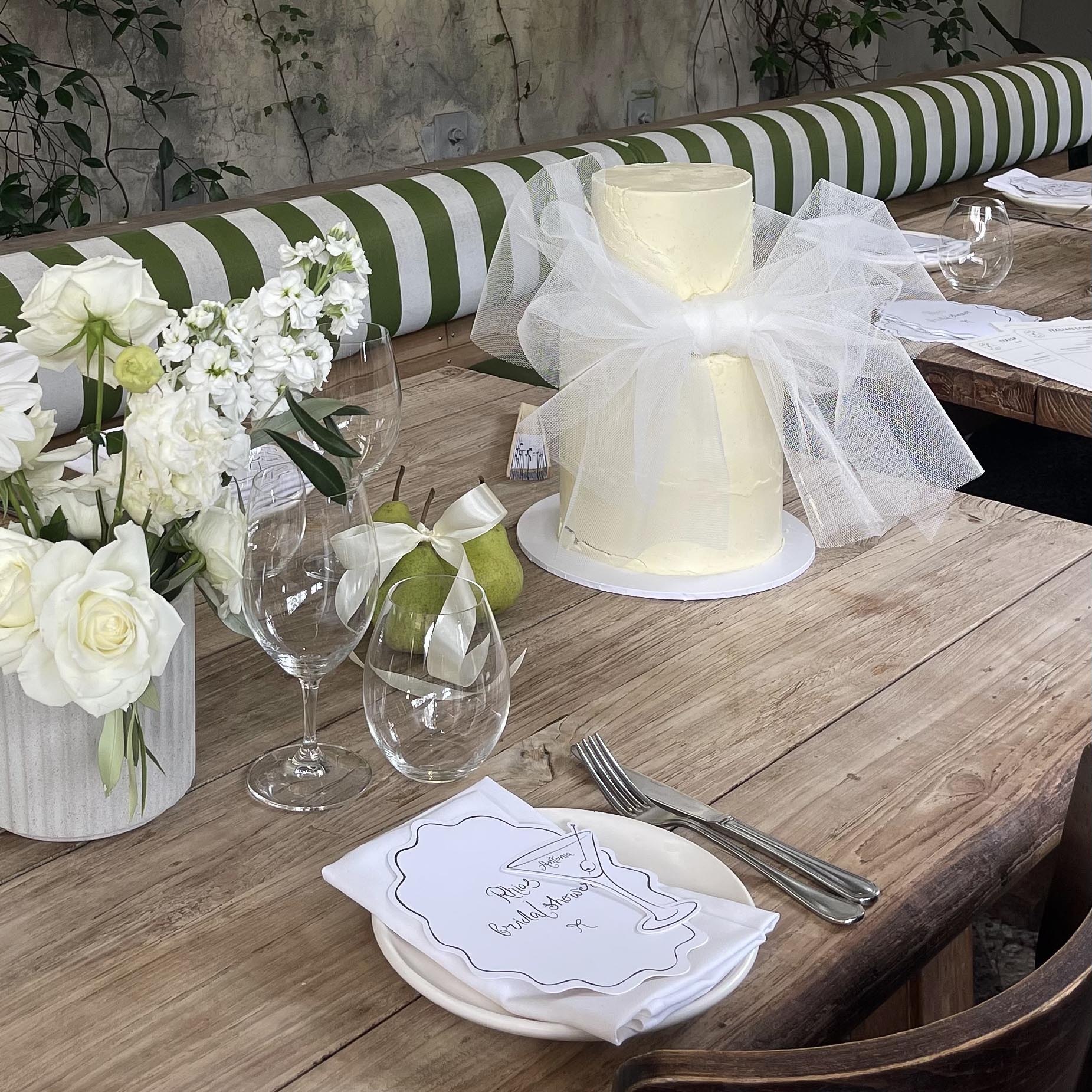 'RHIA'S BRIDAL SHOWER' MENU & PLACE NAME SET - Image 2