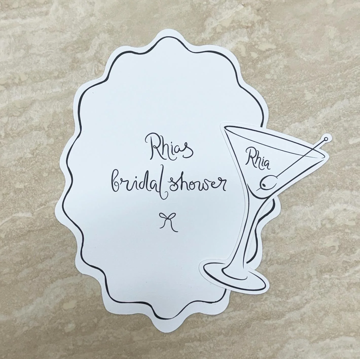 'RHIA'S BRIDAL SHOWER' MENU & PLACE NAME SET - Image 6