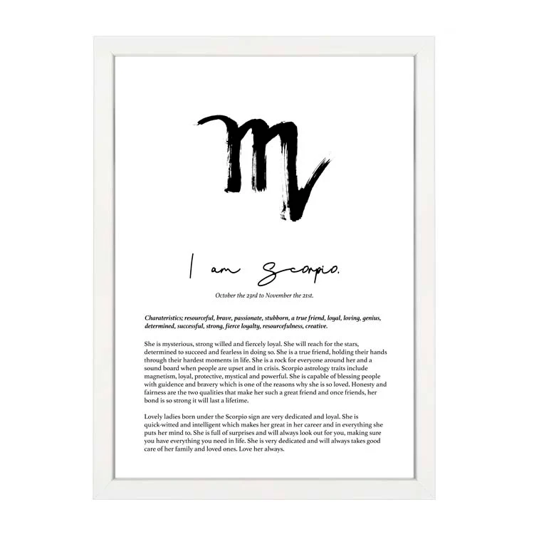 SCORPIO STAR SIGN PRINT