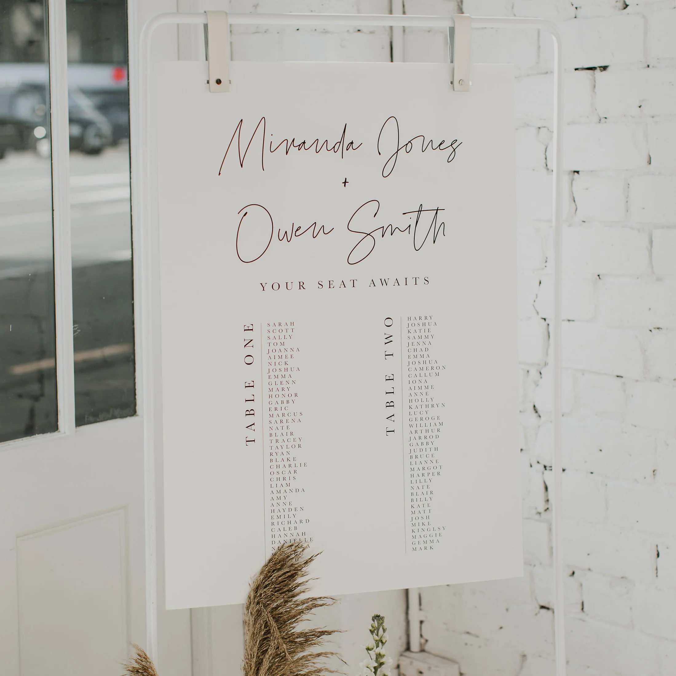 SIMPLICITY SEATING CHART WHITE