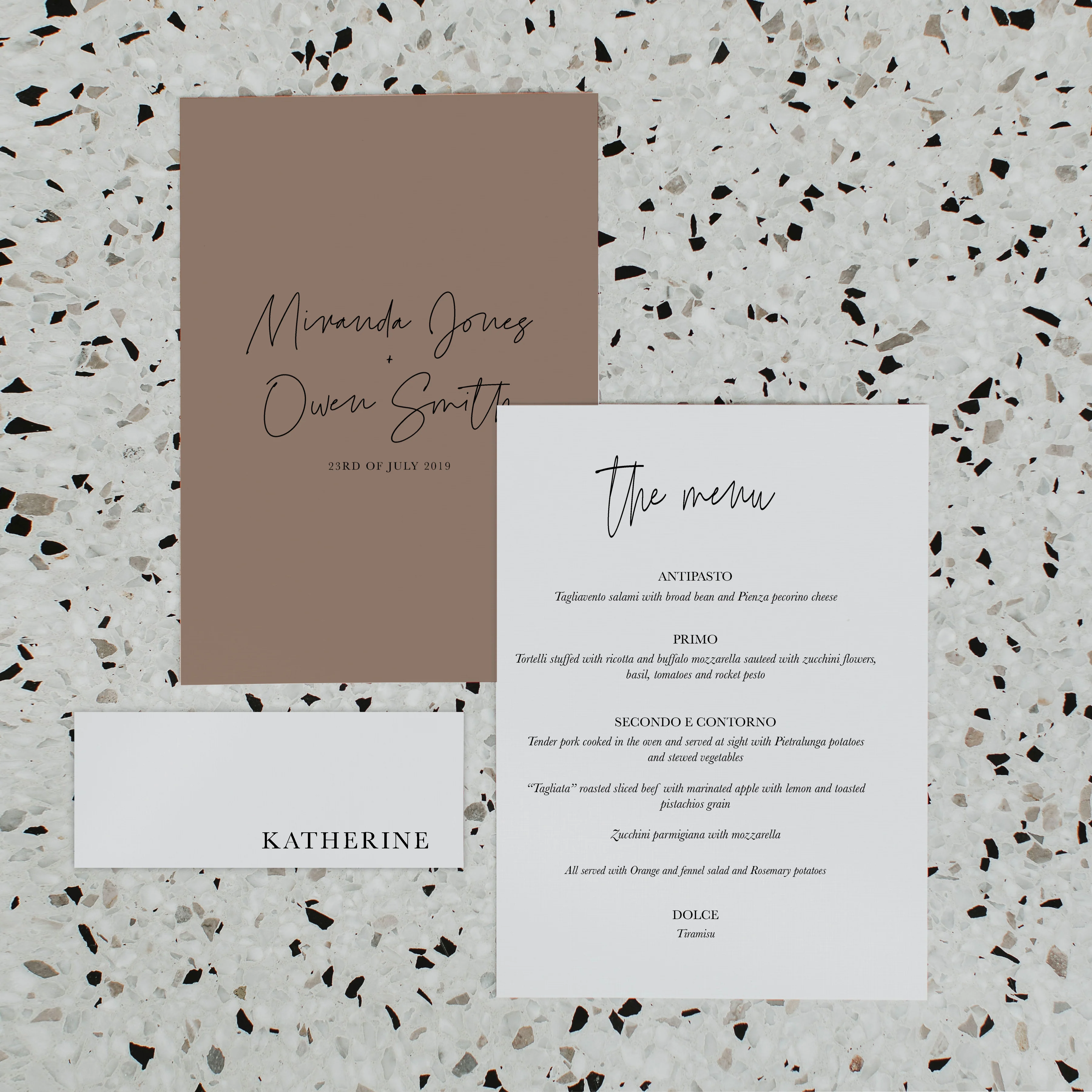 SIMPLICITY WEDDING MENU & PLACE NAME SET - Image 2
