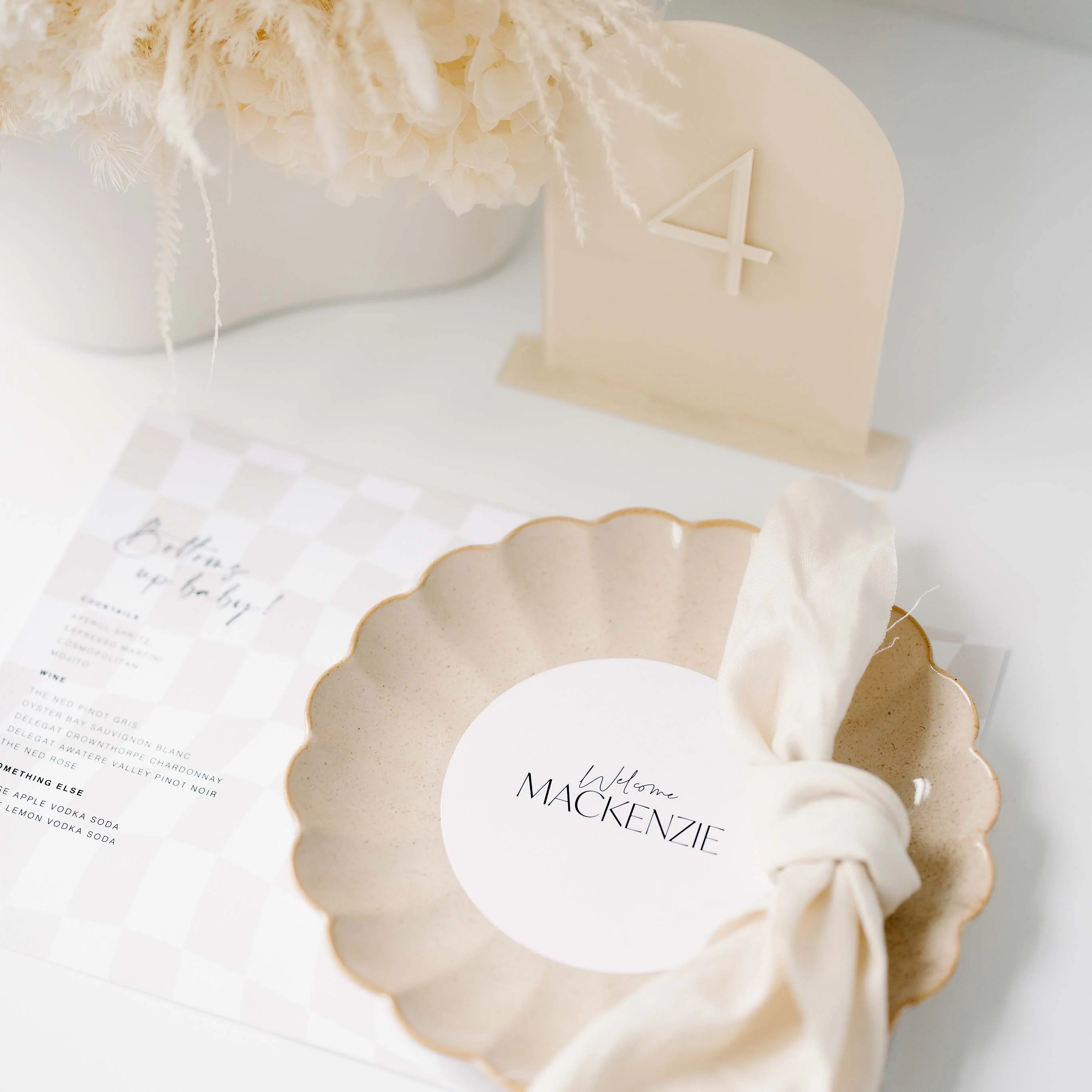 'SMITTEN' MENU & PLACE NAME SET - Image 3