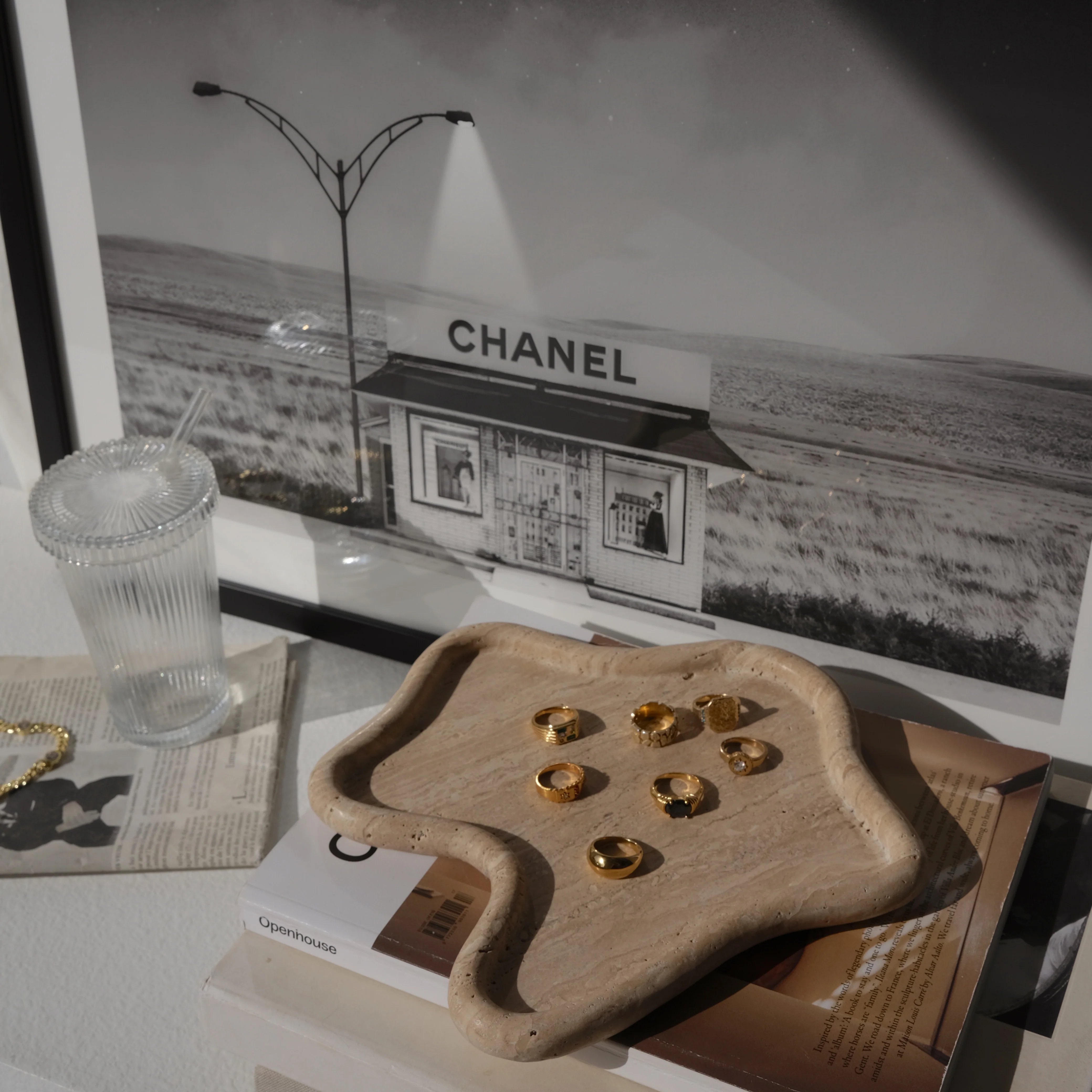 Travertine Curved Tray - Image 4