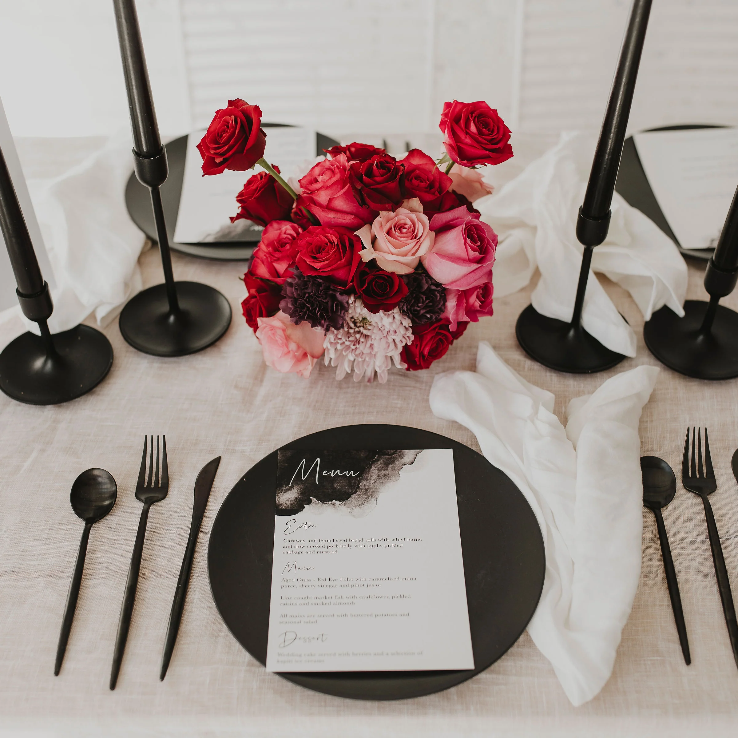 WATERCOLOUR WEDDING MENU BLACK - Image 3
