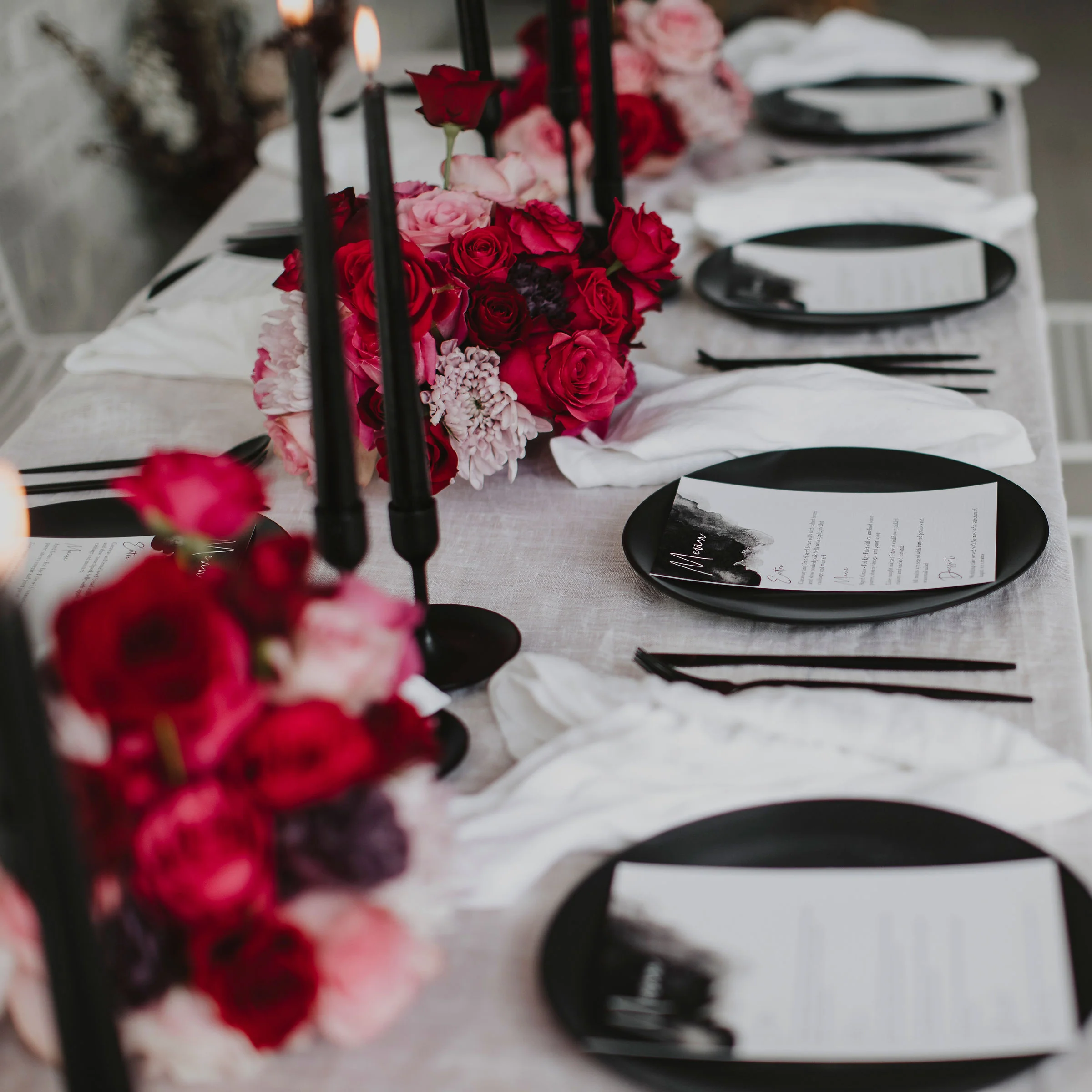 WATERCOLOUR WEDDING MENU BLACK - Image 6