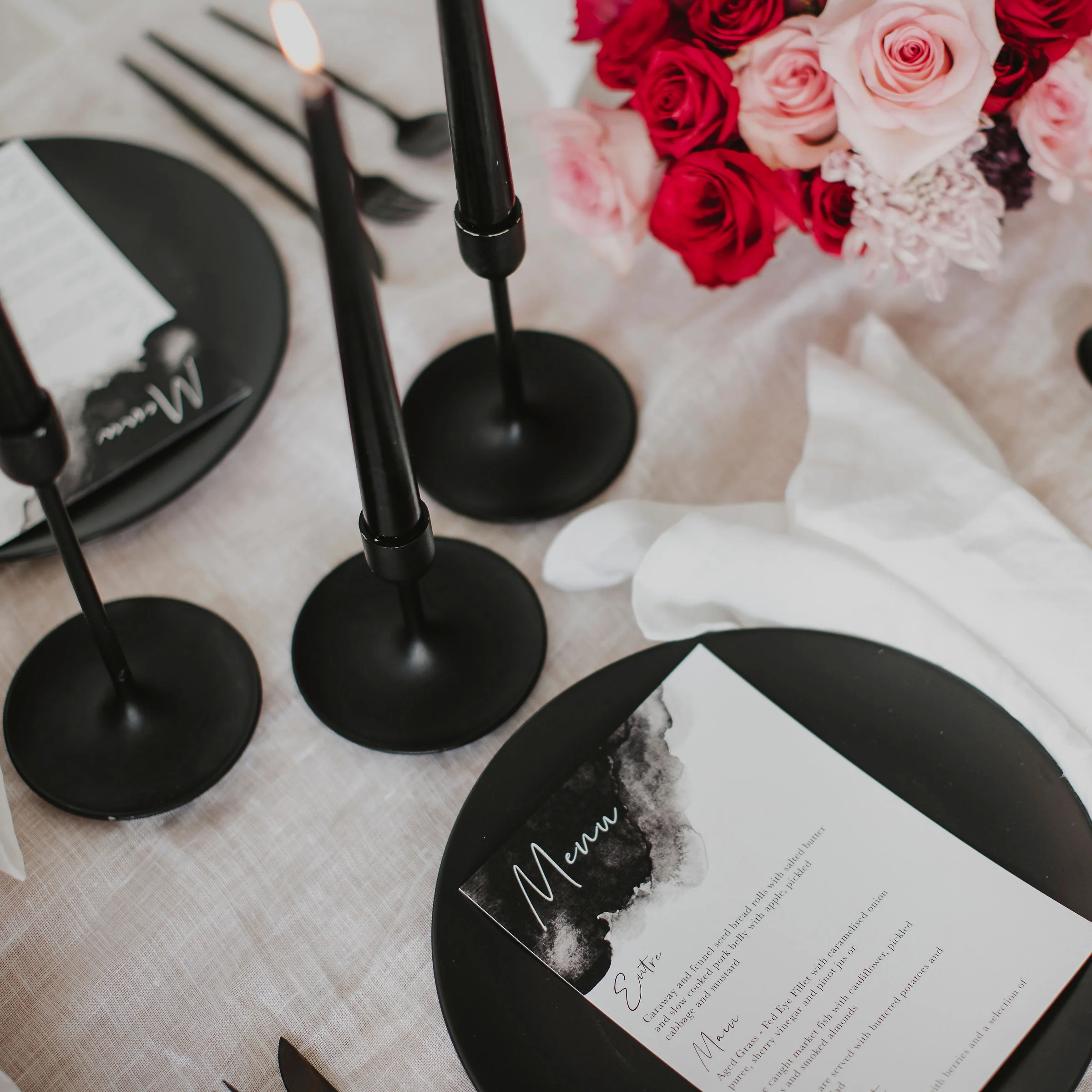 WATERCOLOUR WEDDING MENU BLACK - Image 7